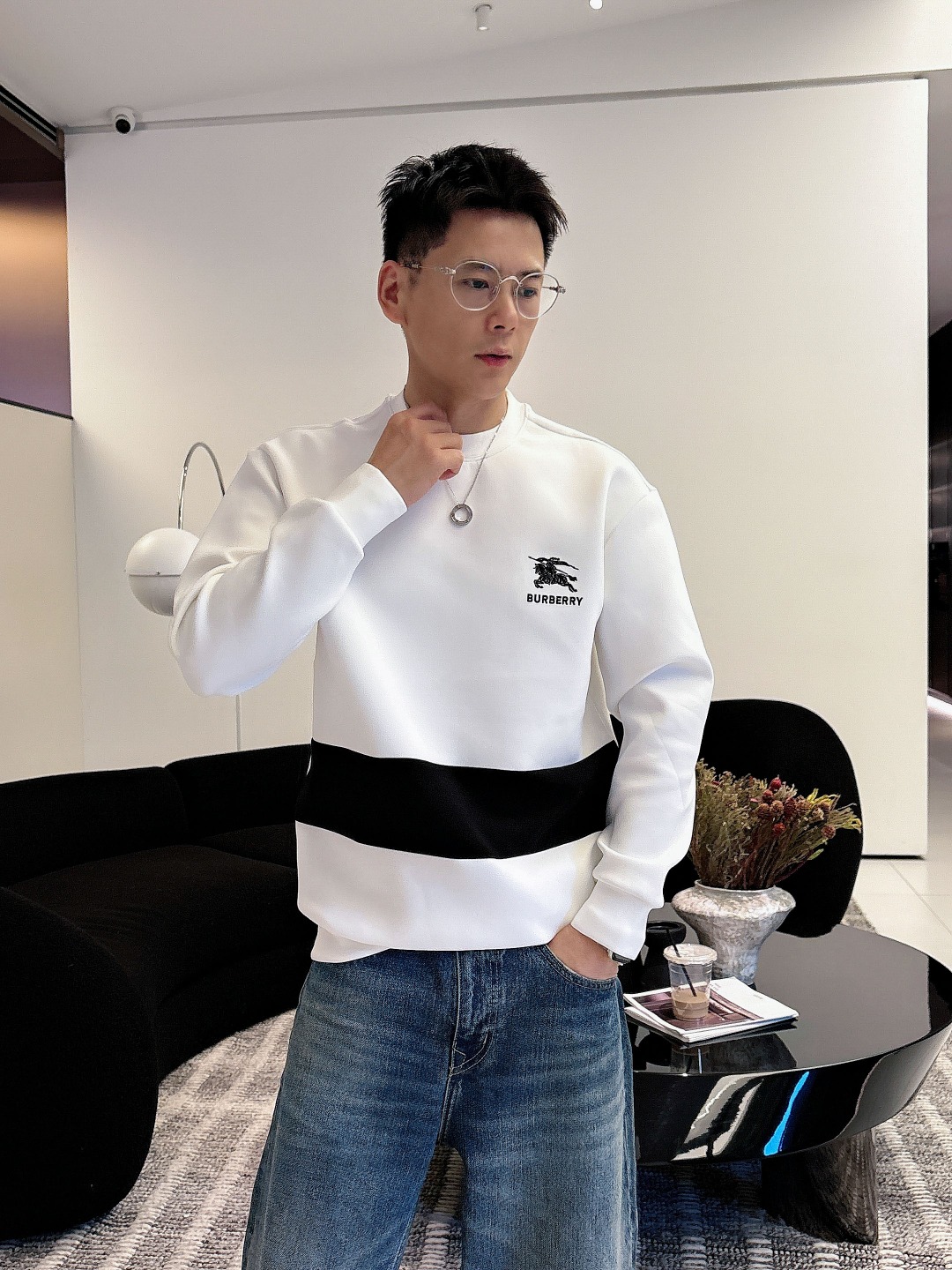 Burberry Hoodie Cotton Black S-m-l-xl