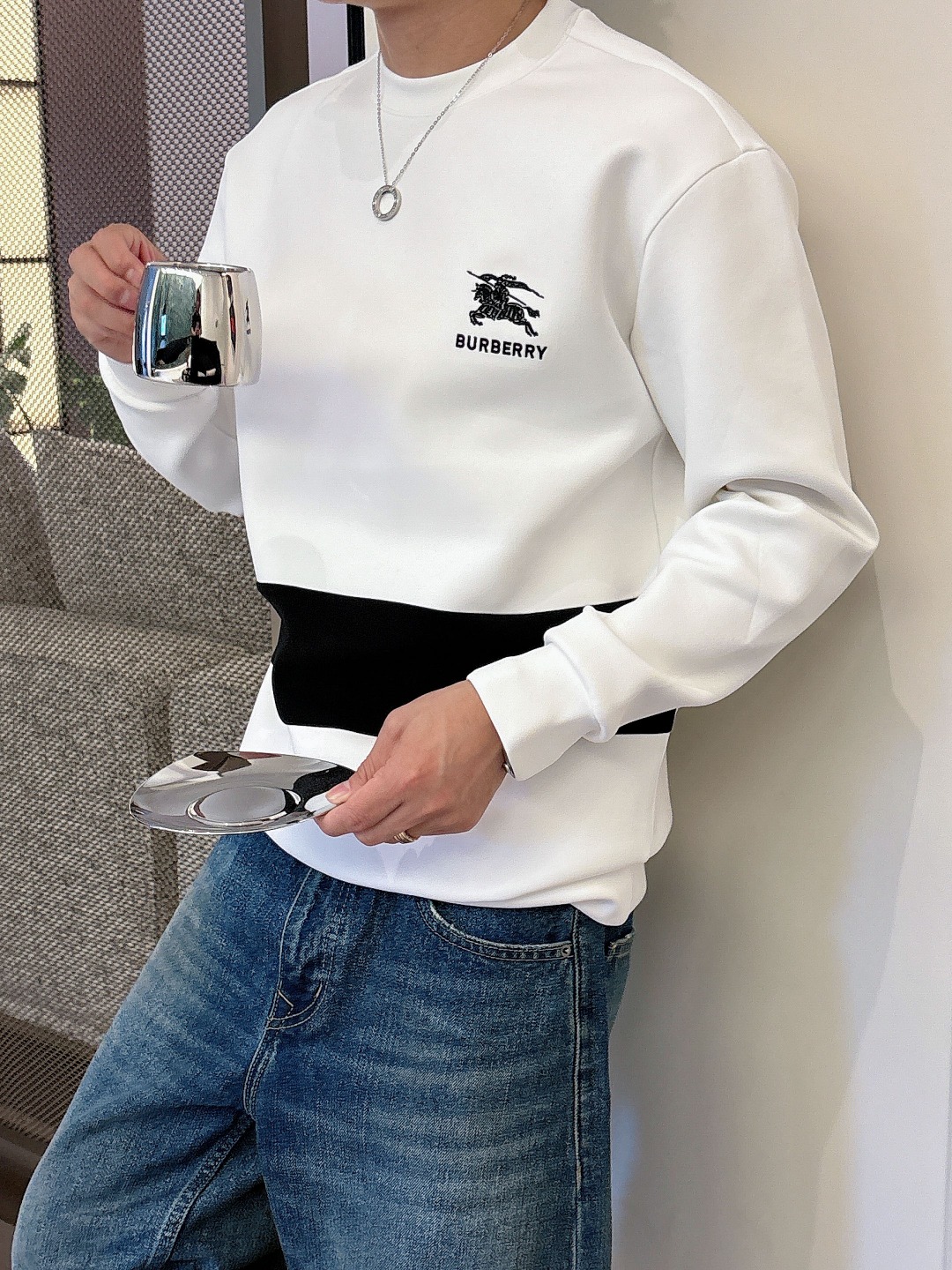 Burberry Hoodie Cotton Black S-m-l-xl