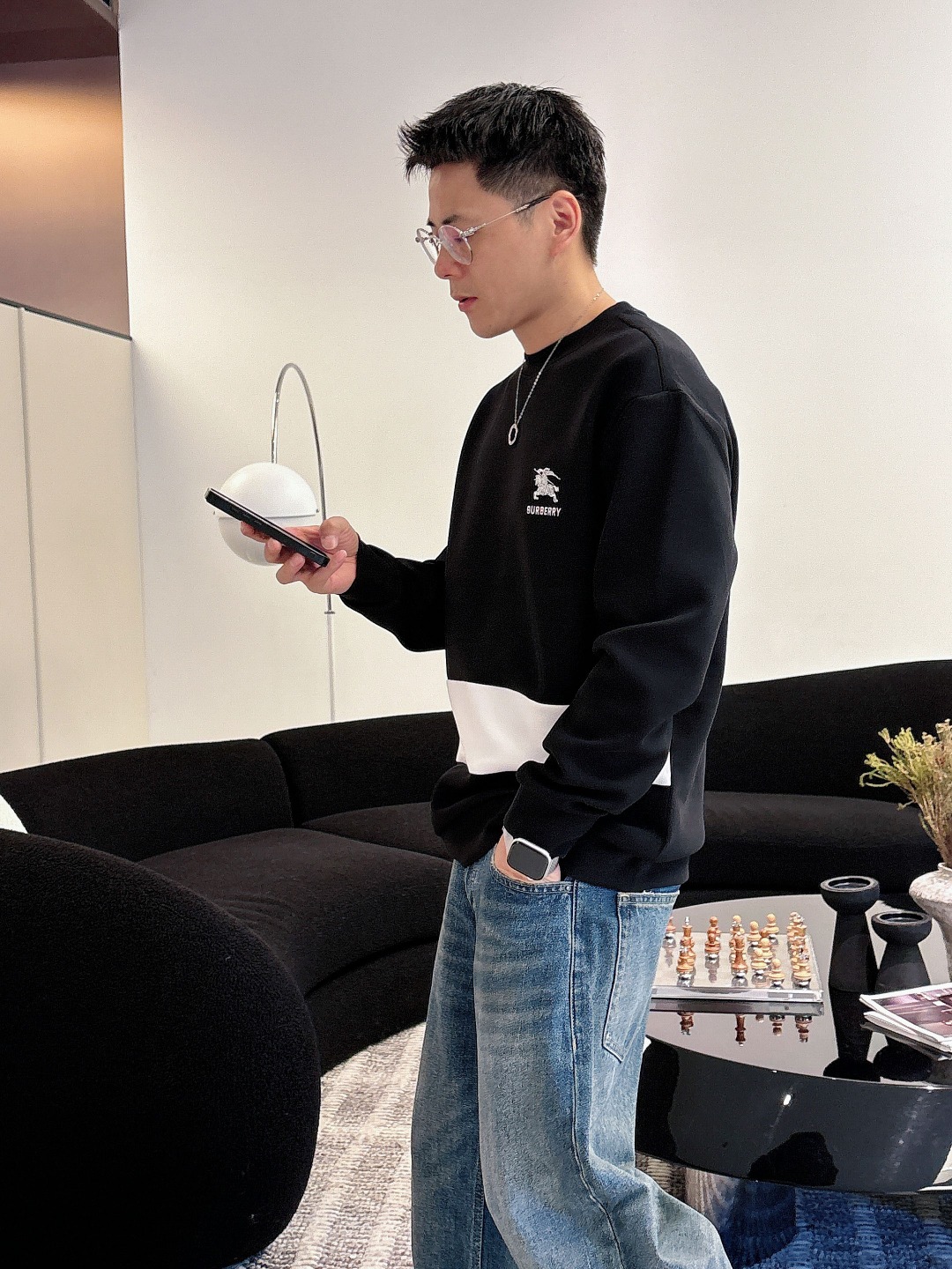 Burberry Hoodie Cotton Black S-m-l-xl