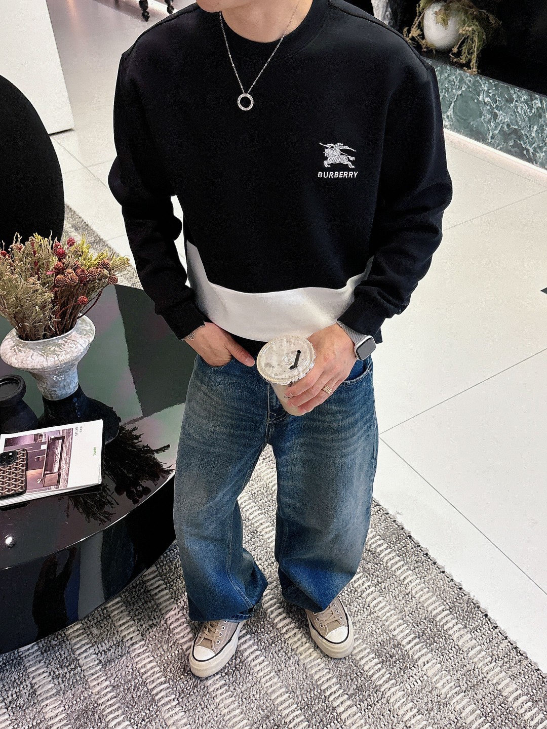 Burberry Hoodie Cotton Black S-m-l-xl