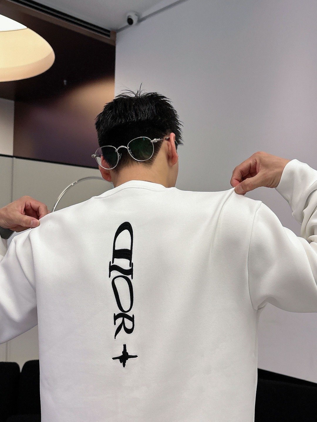 Dior Male Hoodie Cotton Black Printed S-m-l-xl