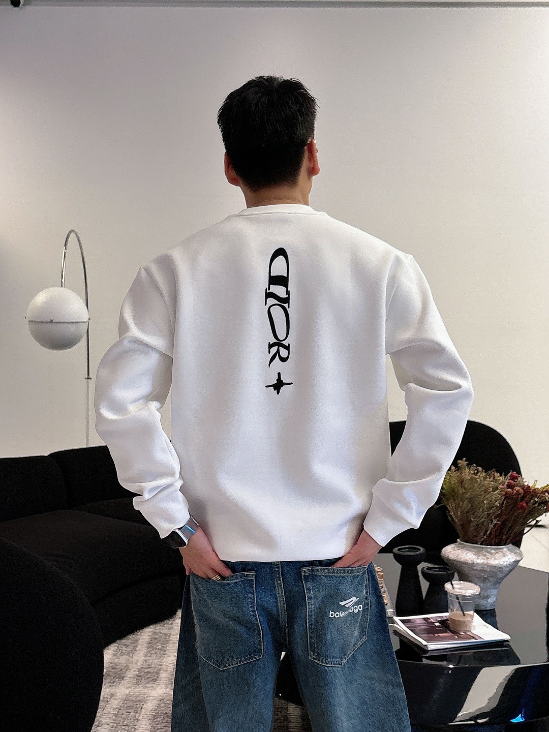 Dior Male Hoodie Cotton Black Printed S-m-l-xl