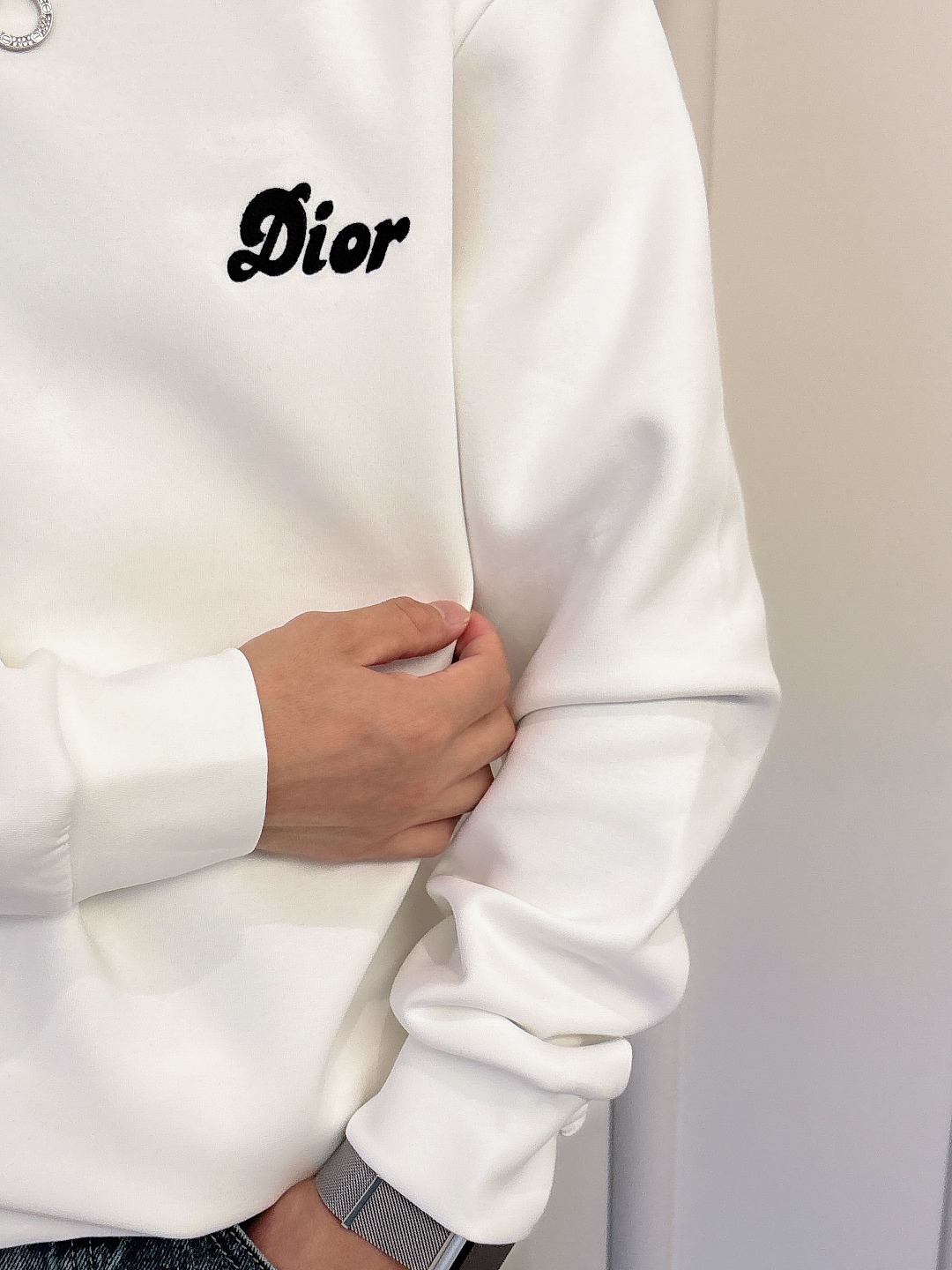 Dior Male Hoodie Cotton Black Printed S-m-l-xl