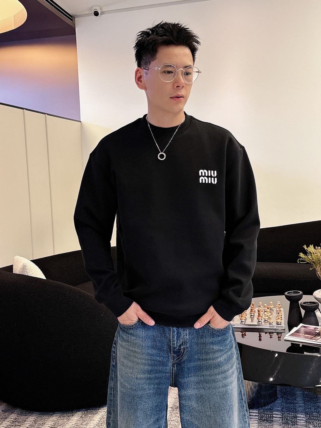 Dior Male Hoodie Cotton Black Printed S-m-l-xl