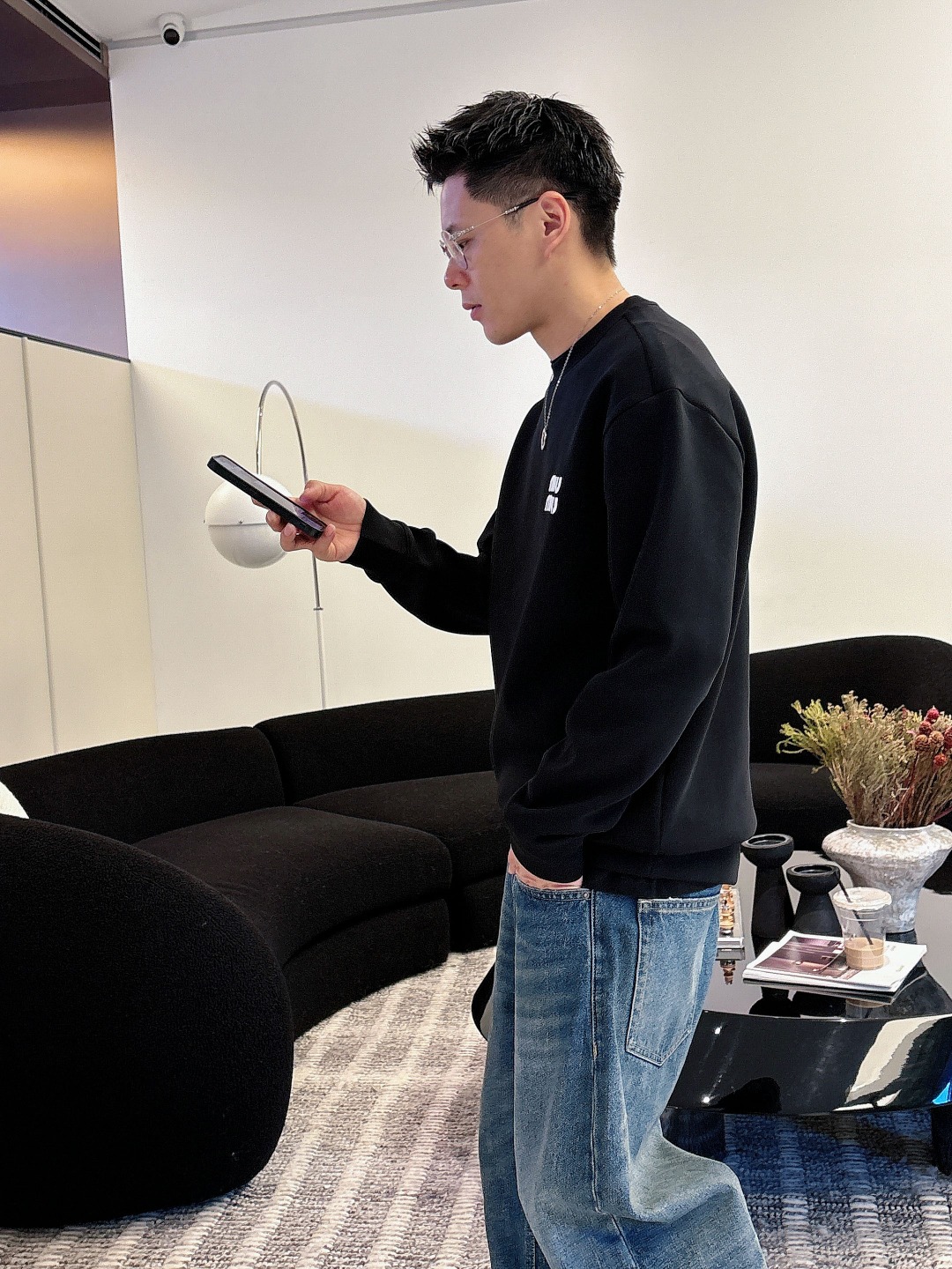 Dior Male Hoodie Cotton Black Printed S-m-l-xl