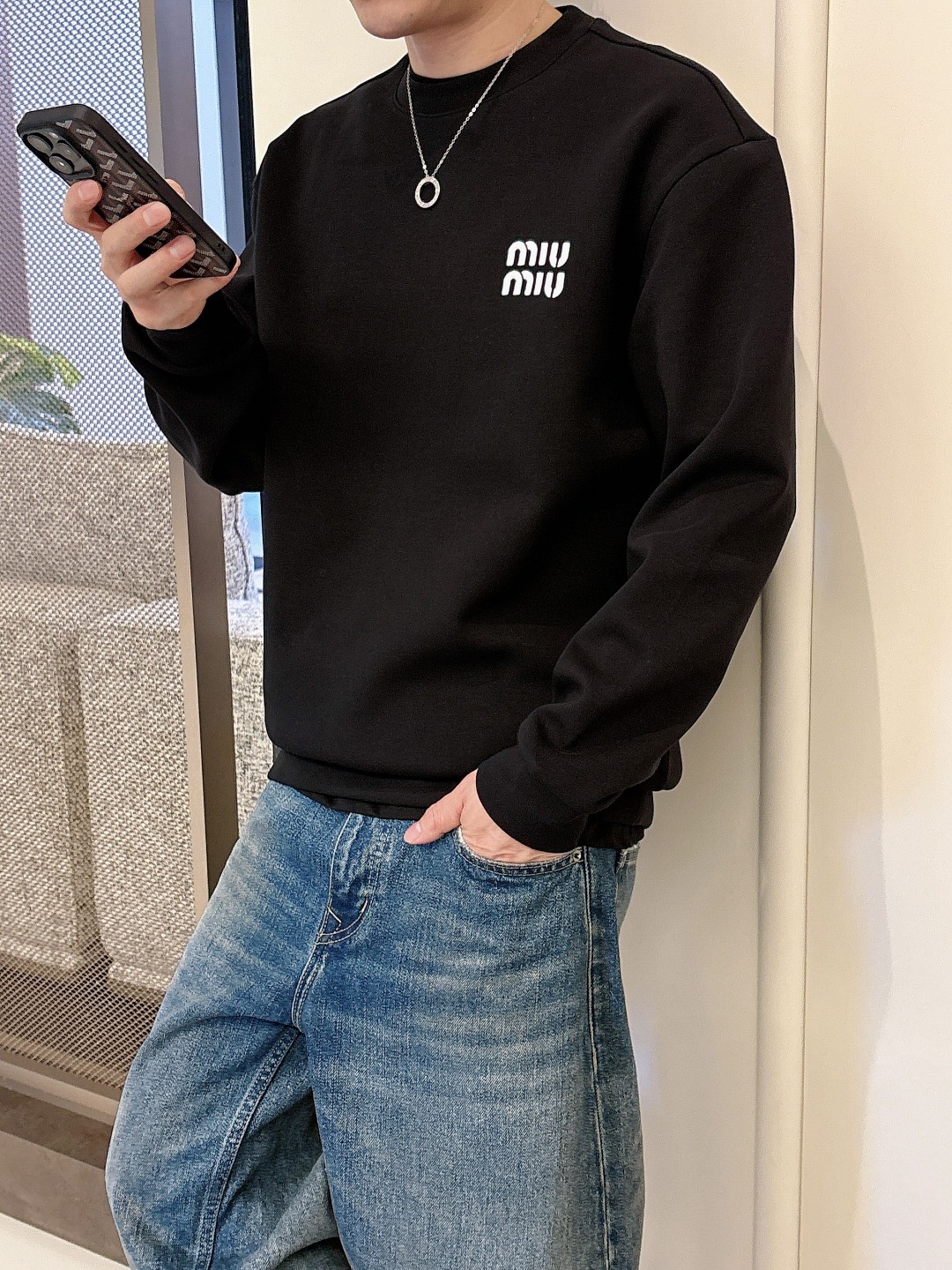 Dior Male Hoodie Cotton Black Printed S-m-l-xl