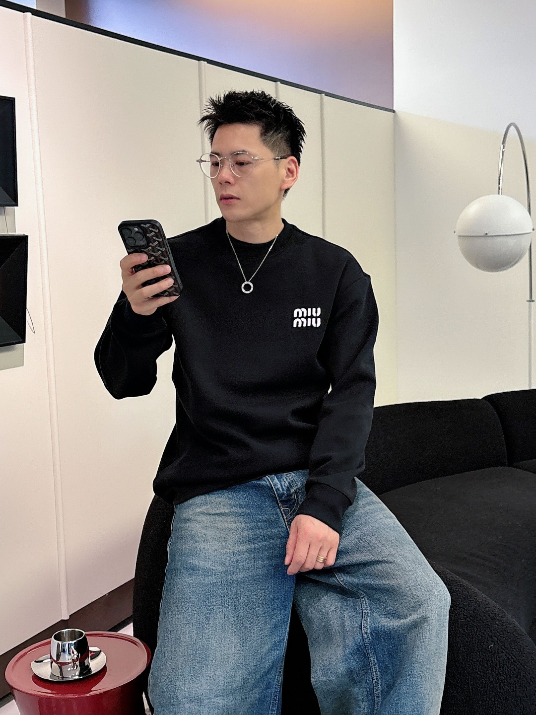 Dior Male Hoodie Cotton Black Printed S-m-l-xl