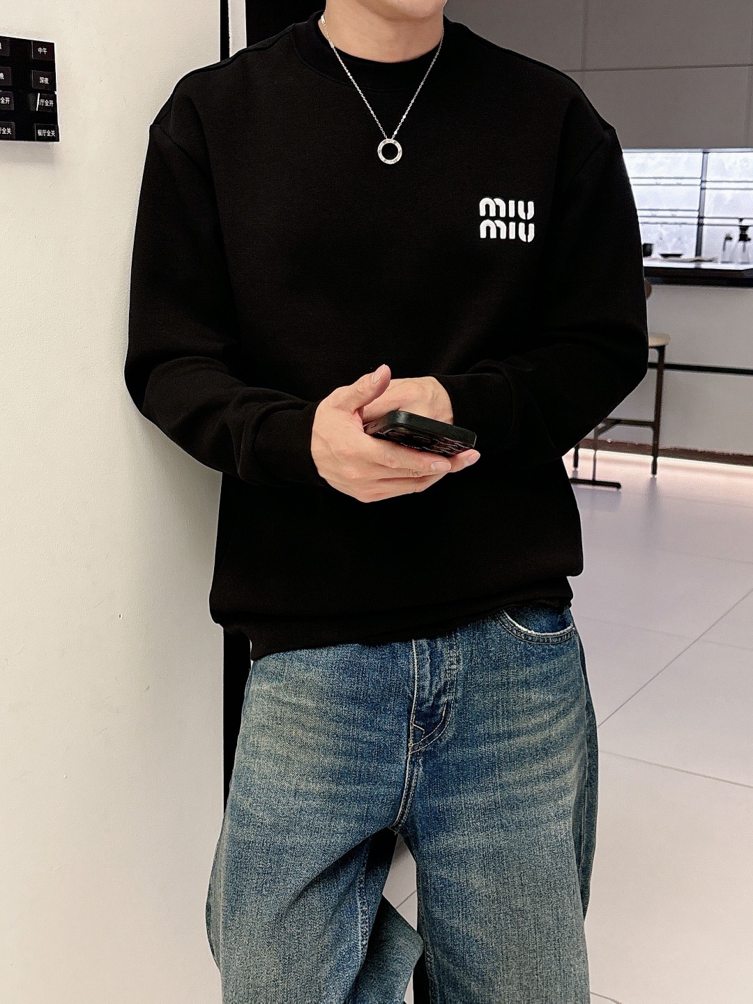 Dior Male Hoodie Cotton Black Printed S-m-l-xl