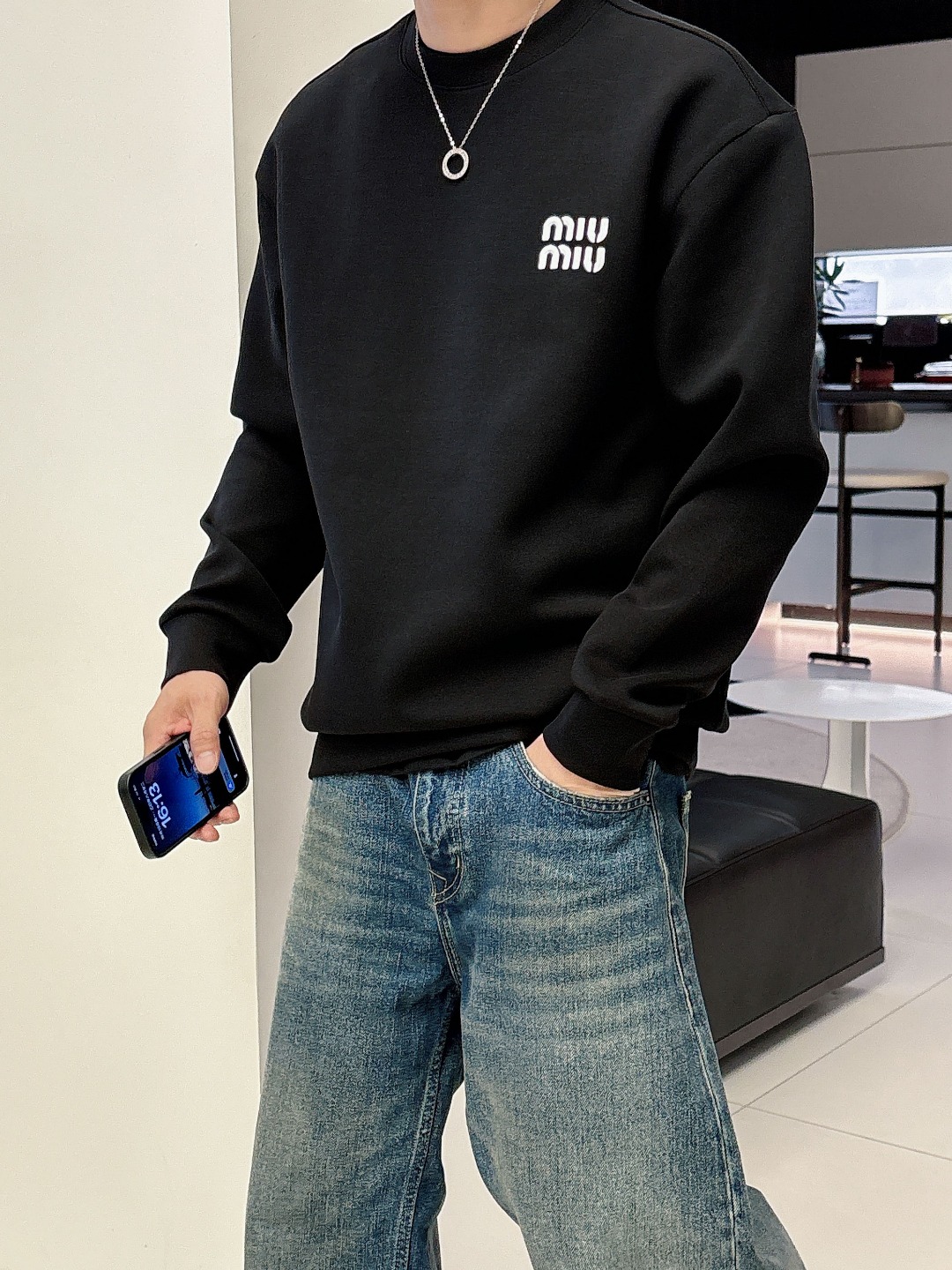 Dior Male Hoodie Cotton Black Printed S-m-l-xl