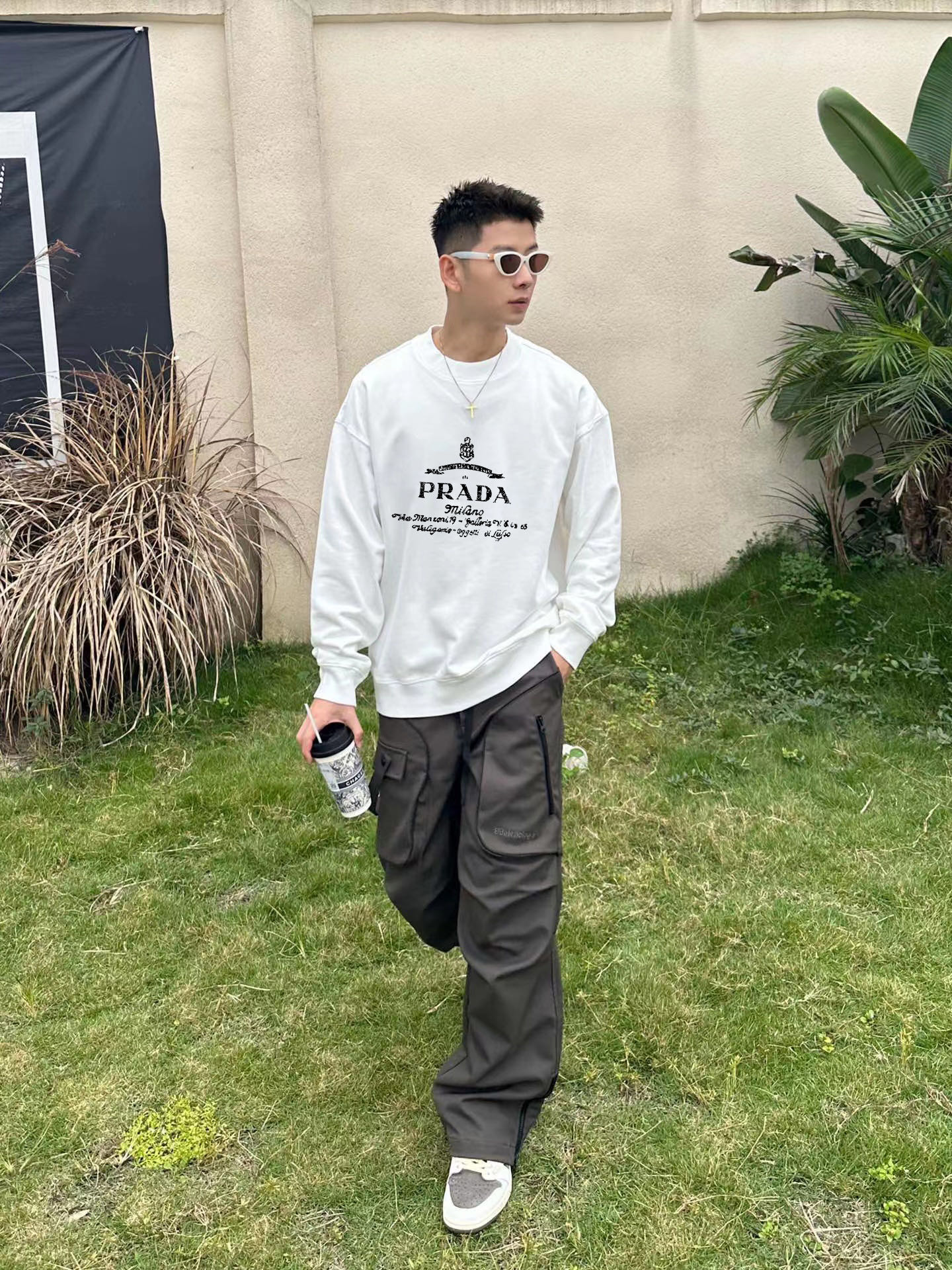 Prada Hoodie Cotton Printed M-l-xl