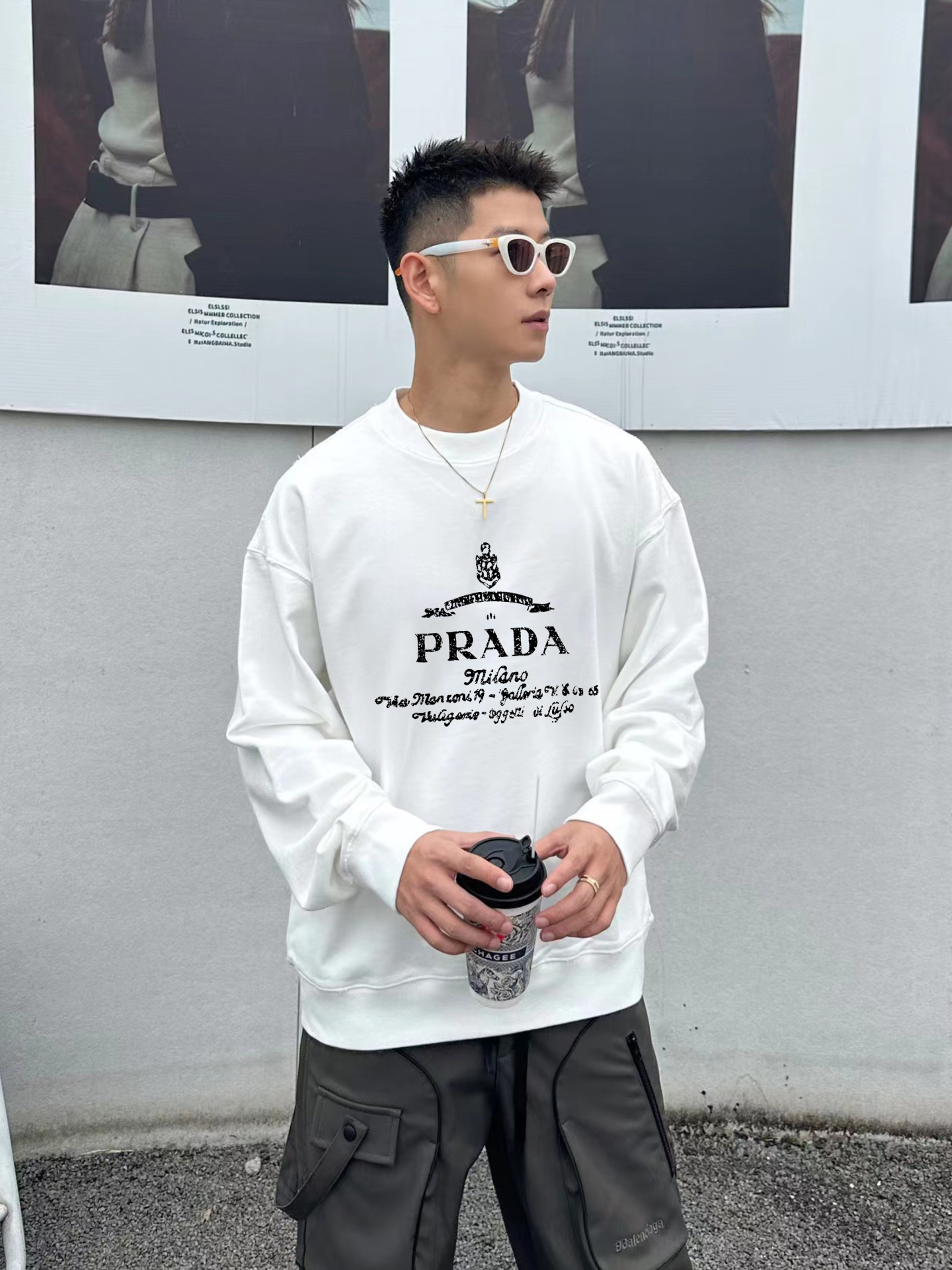 Prada Hoodie Cotton Printed M-l-xl