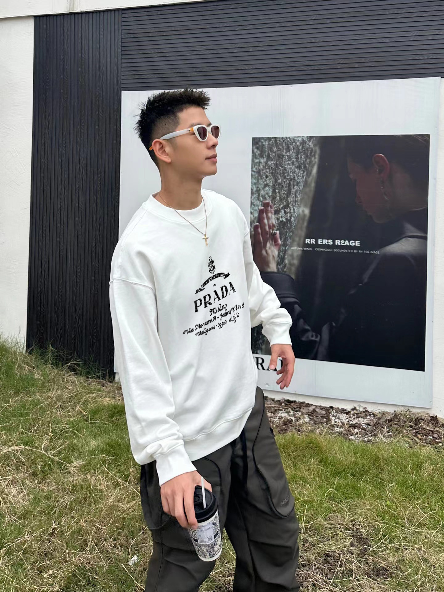 Prada Hoodie Cotton Printed M-l-xl