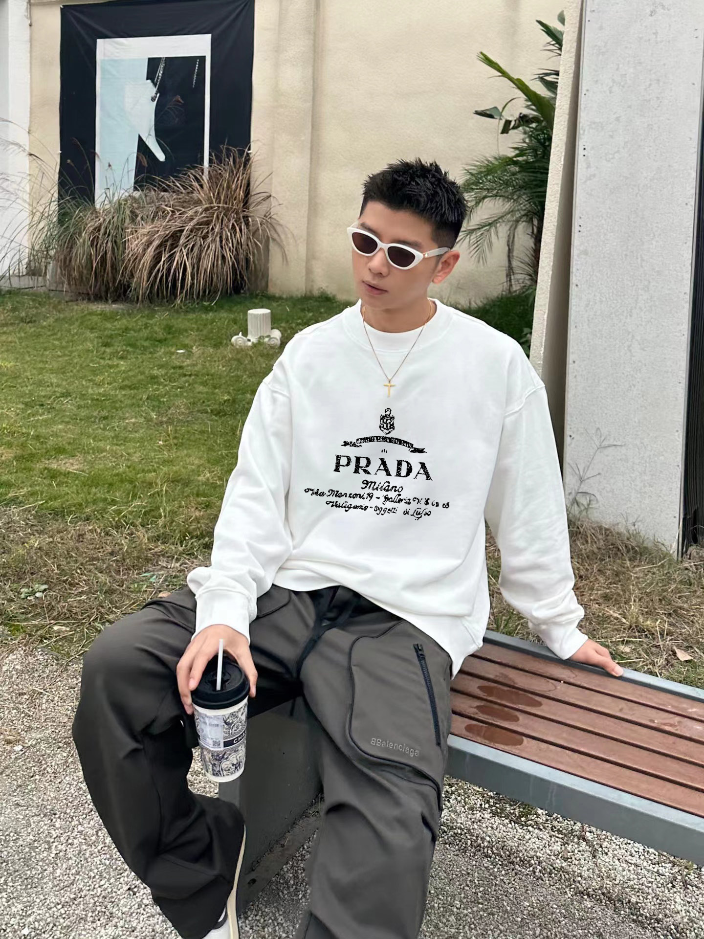 Prada Hoodie Cotton Printed M-l-xl