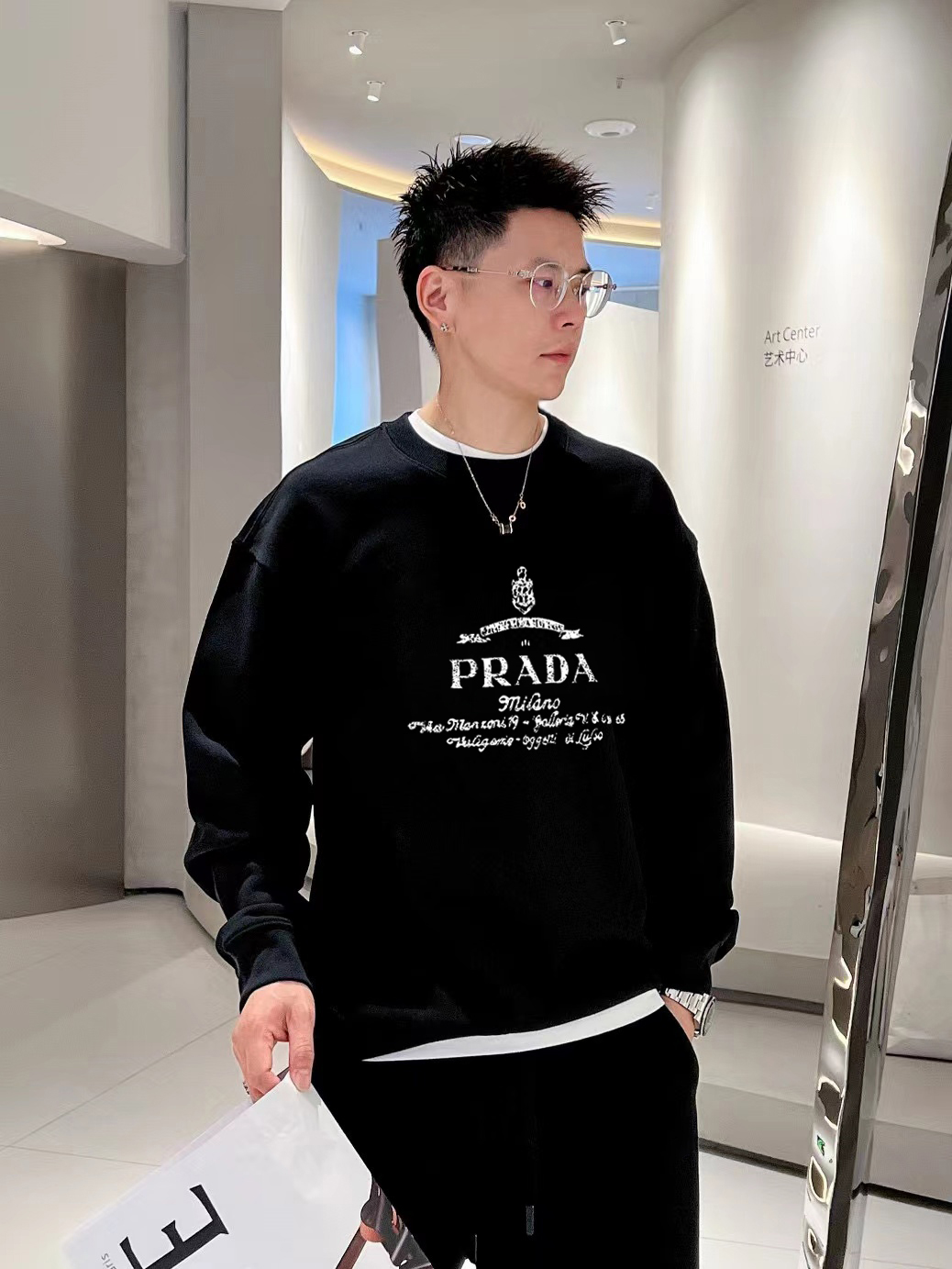 Prada Hoodie Cotton Printed M-l-xl