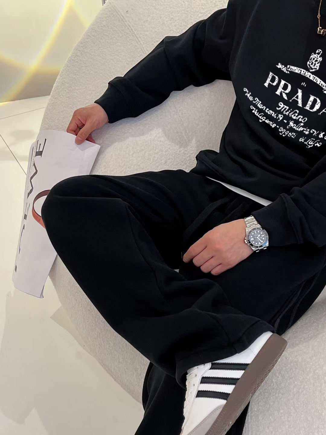 Prada Hoodie Cotton Printed M-l-xl