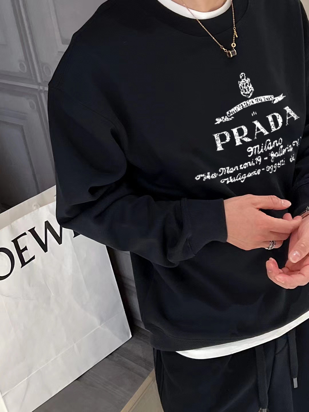 Prada Hoodie Cotton Printed M-l-xl