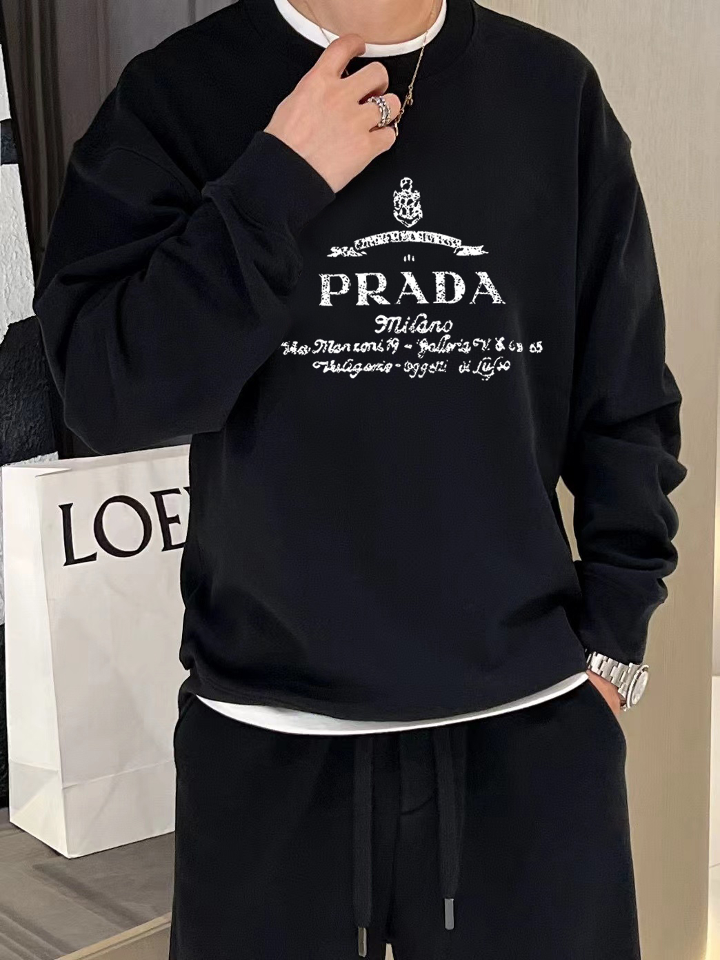 Prada Hoodie Cotton Printed M-l-xl