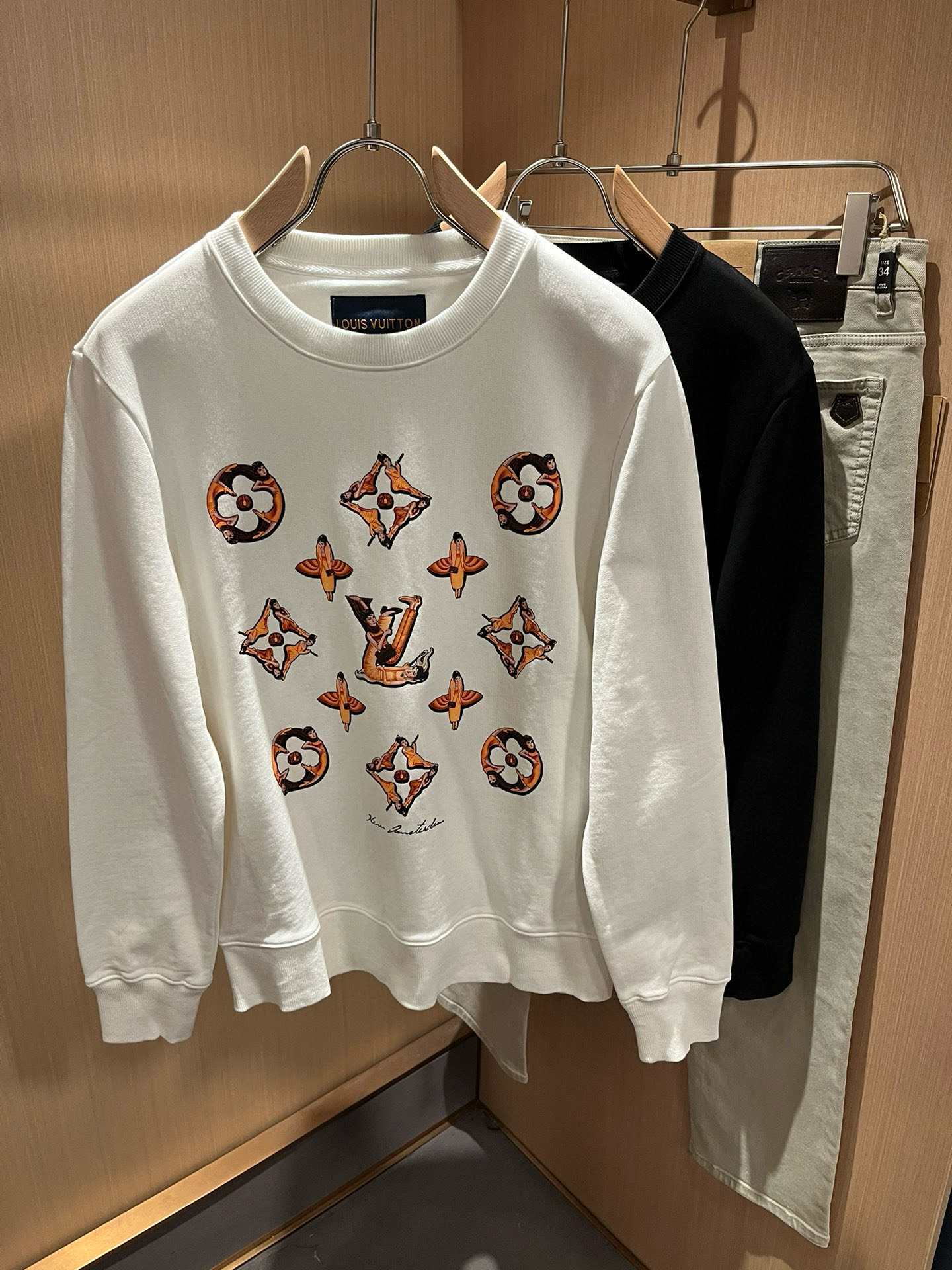 Louis Vuitton Couple Hoodie Cotton Printed S-m-l-xl