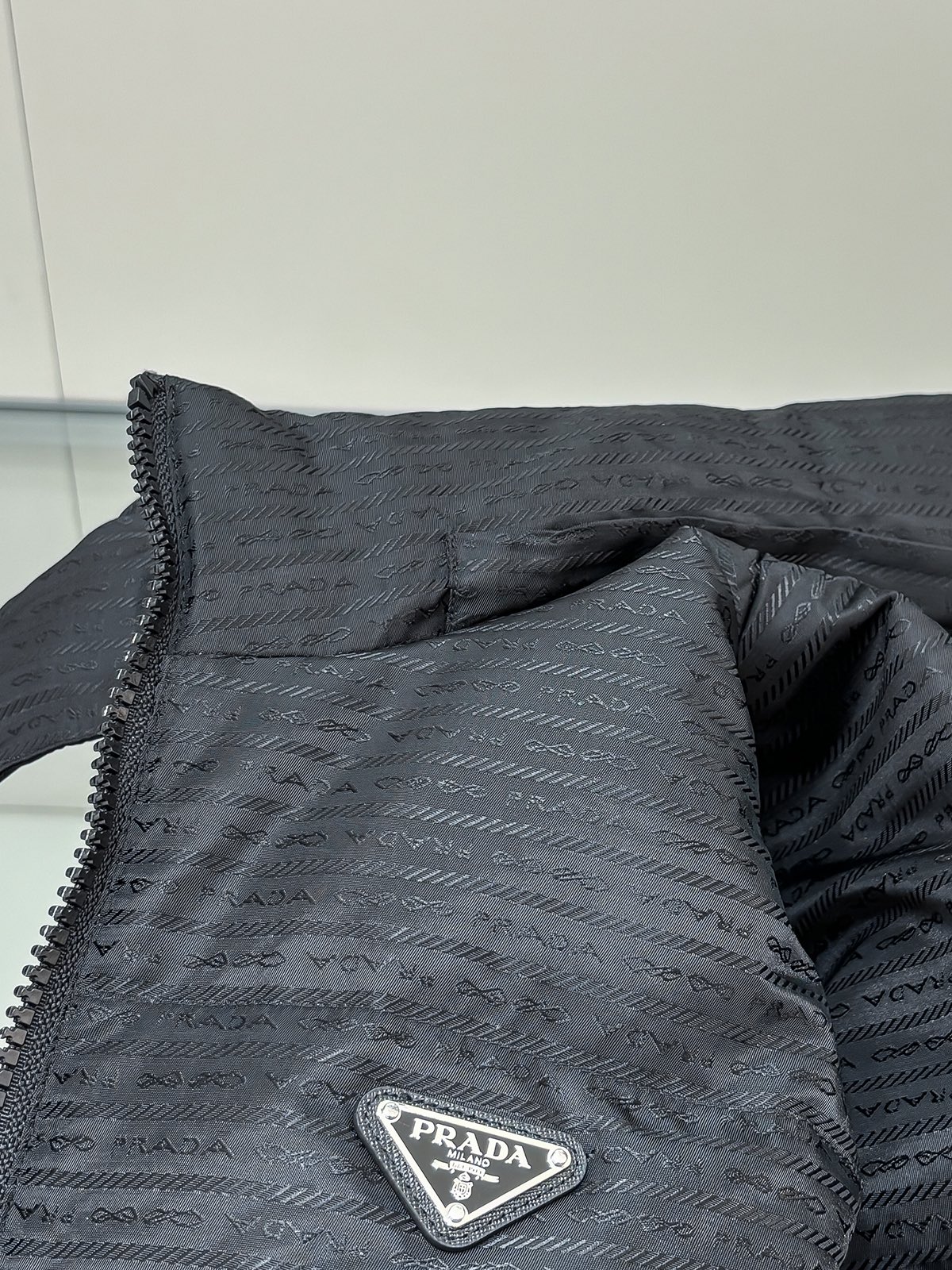 Prada Male Down Jacket Goose Down Black Loose Fit S-m-l-xl