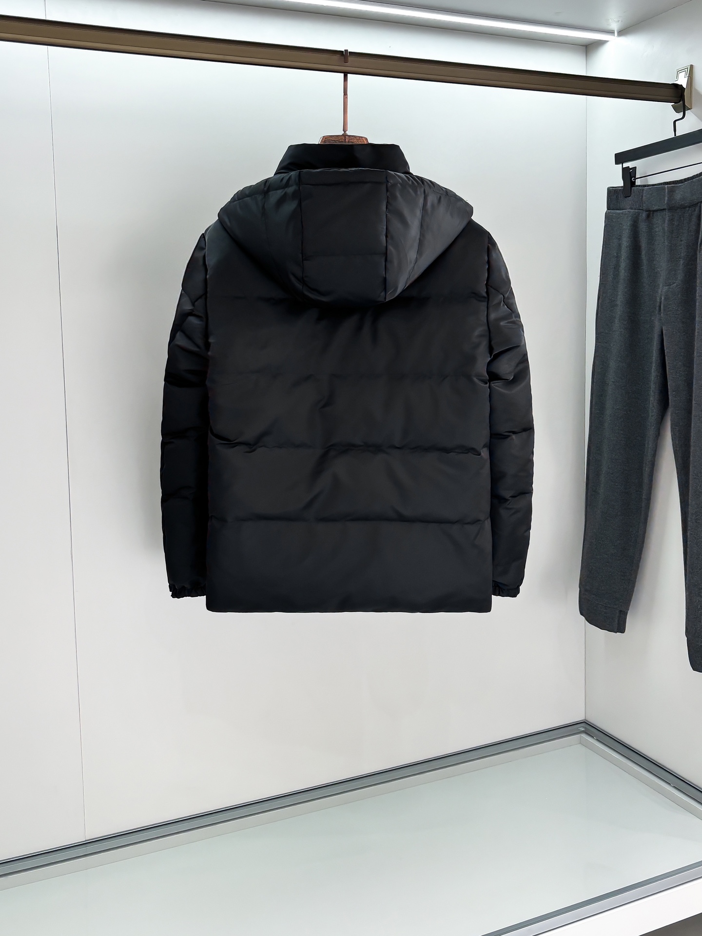 Prada Male Down Jacket Goose Down Black Loose Fit S-m-l-xl