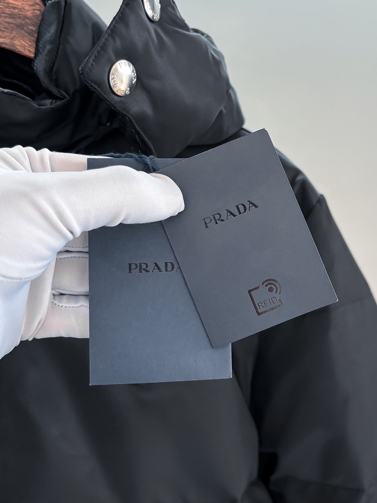 Prada Male Down Jacket Goose Down Black Loose Fit S-m-l-xl