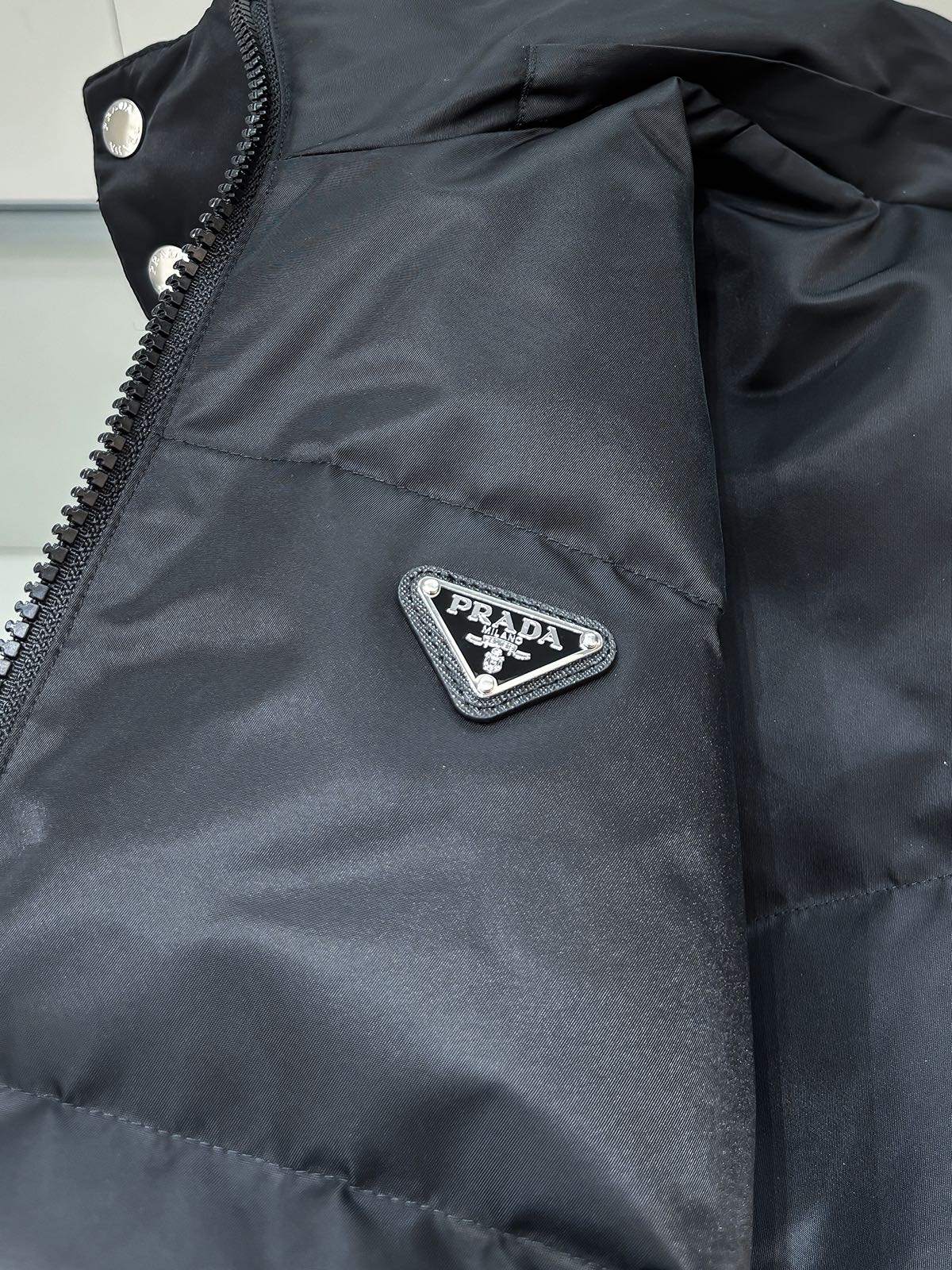 Prada Male Down Jacket Goose Down Black Loose Fit S-m-l-xl