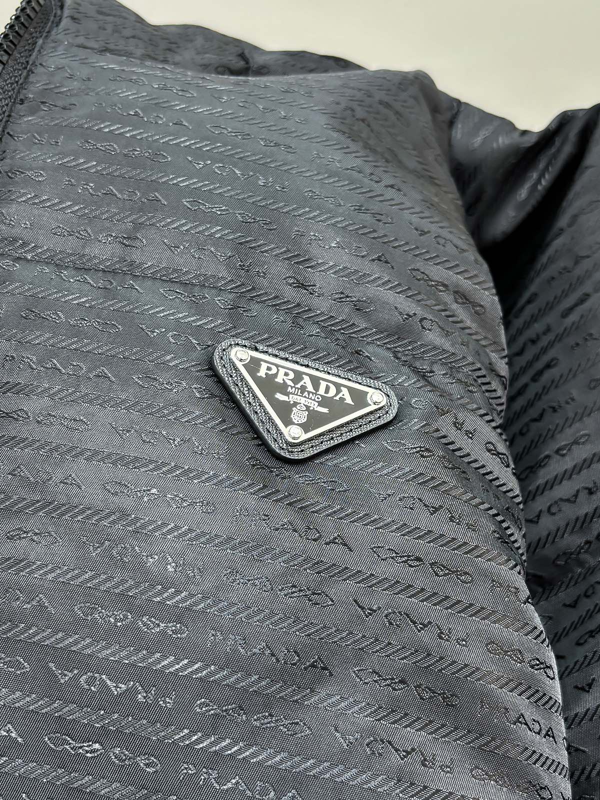 Prada Male Down Jacket Goose Down Black Loose Fit S-m-l-xl