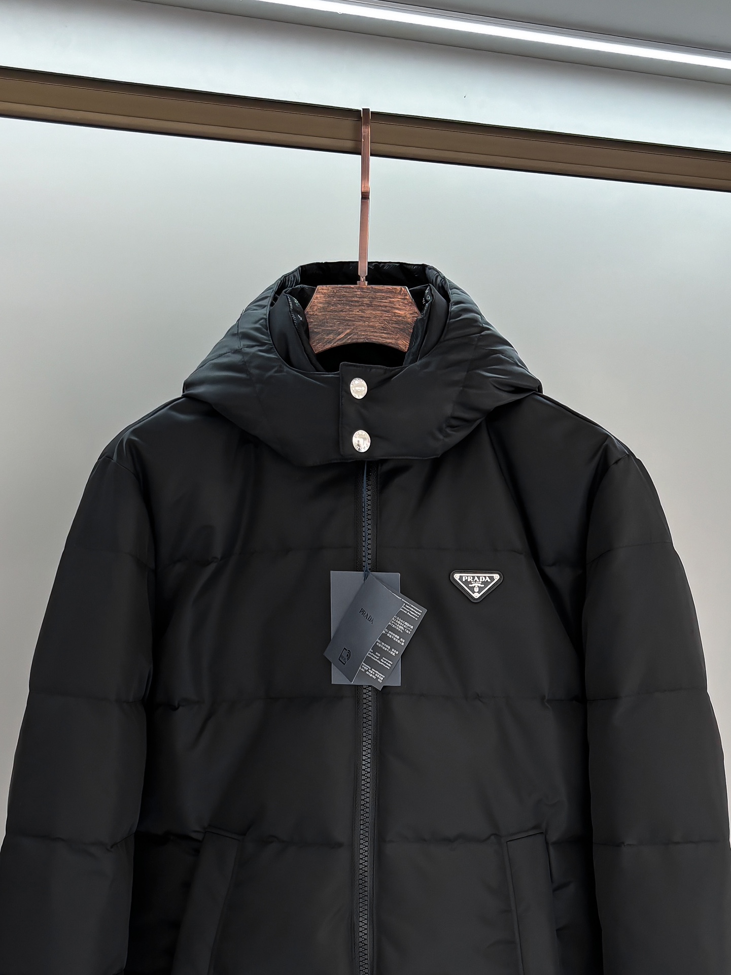 Prada Male Down Jacket Goose Down Black Loose Fit S-m-l-xl