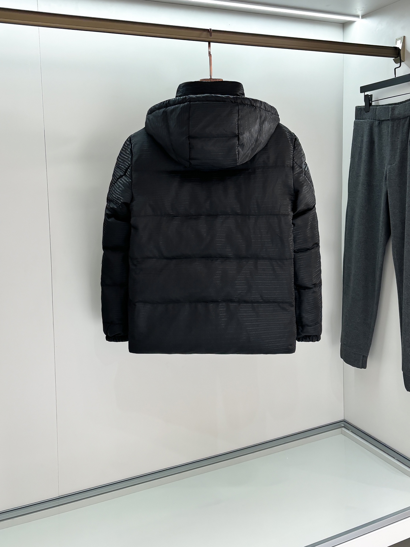 Prada Male Down Jacket Goose Down Black Loose Fit S-m-l-xl