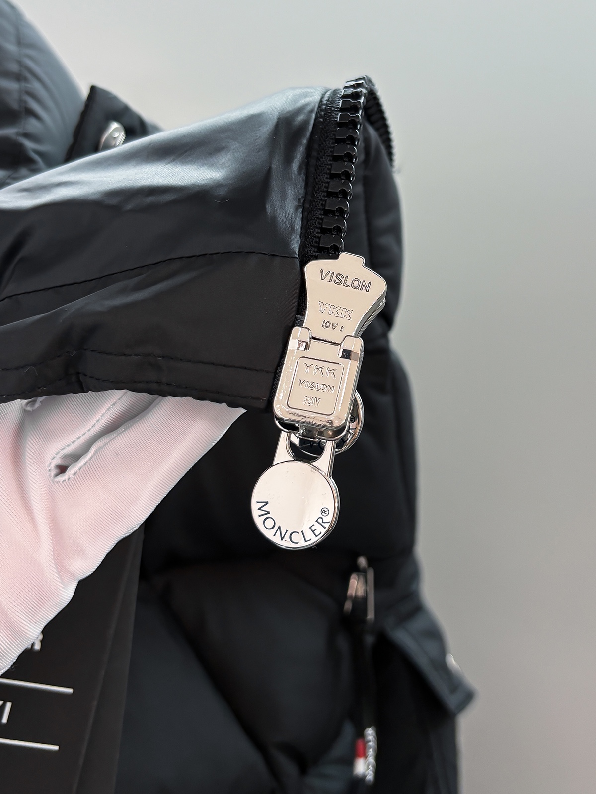 Moncler Down Vest Goose Down Black Hooded M