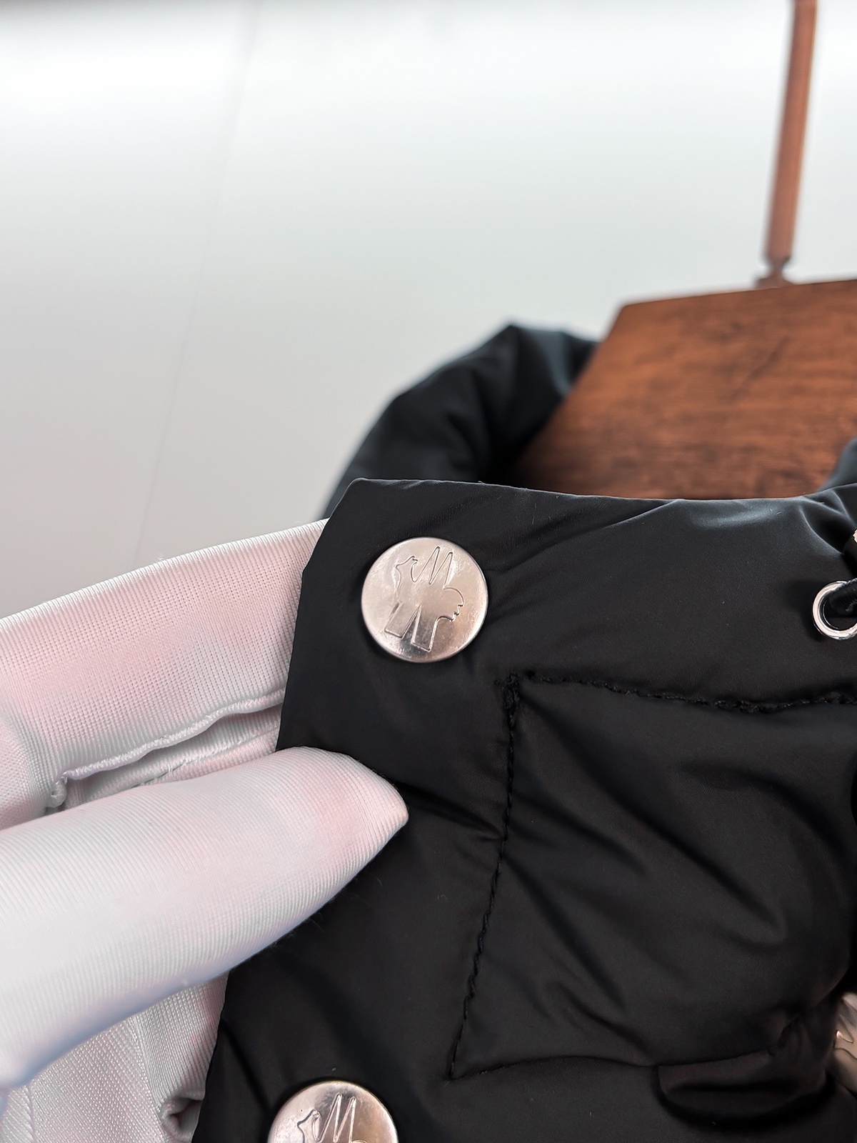 Moncler Down Vest Goose Down Black Hooded M