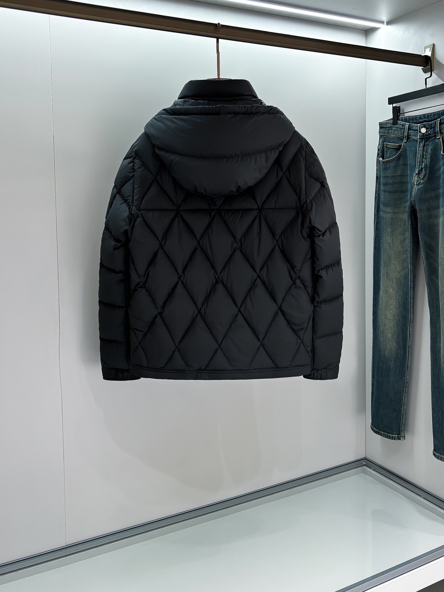 Moncler Down Vest Goose Down Black Hooded M