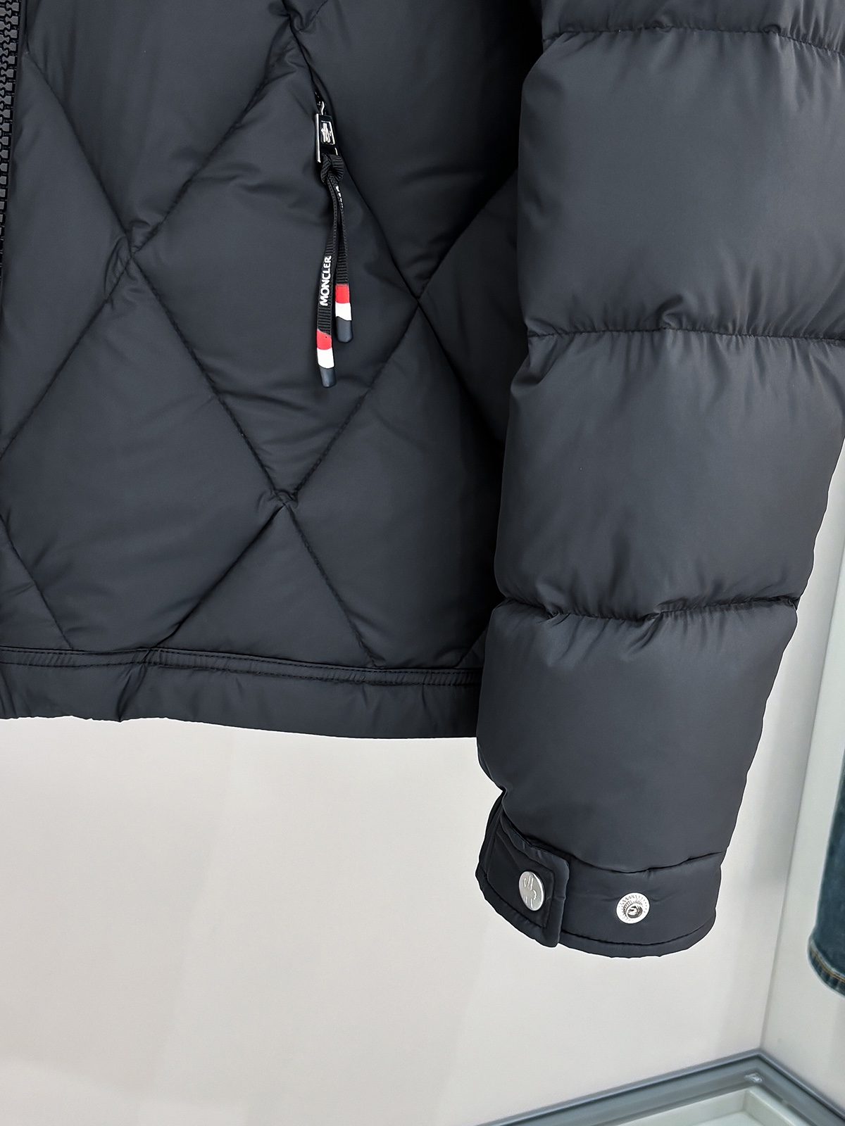 Moncler Down Vest Goose Down Black Hooded M
