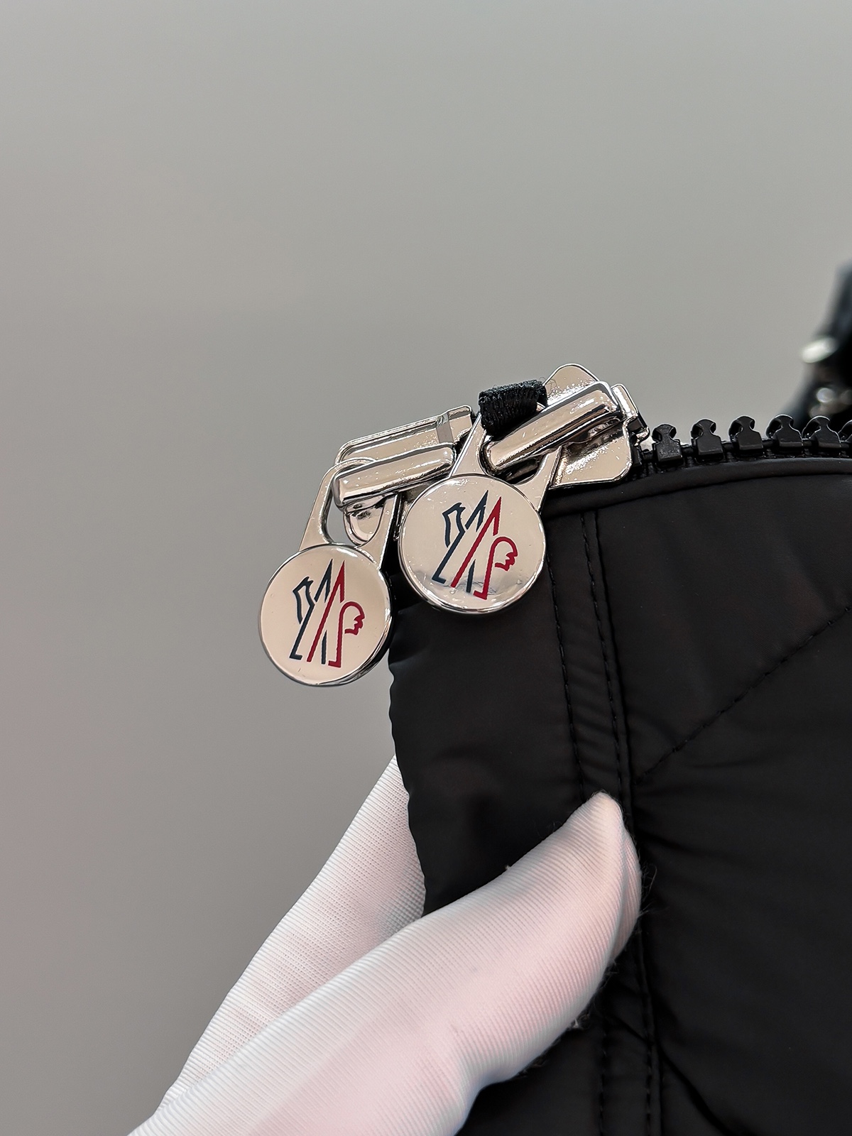 Moncler Down Vest Goose Down Black Hooded M