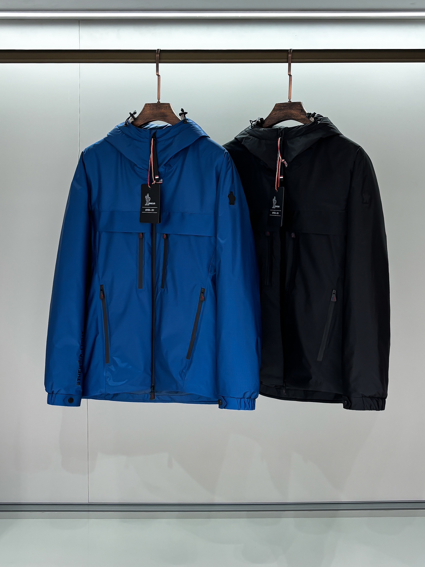 Moncler Male Down Jacket Black Hooded M-l