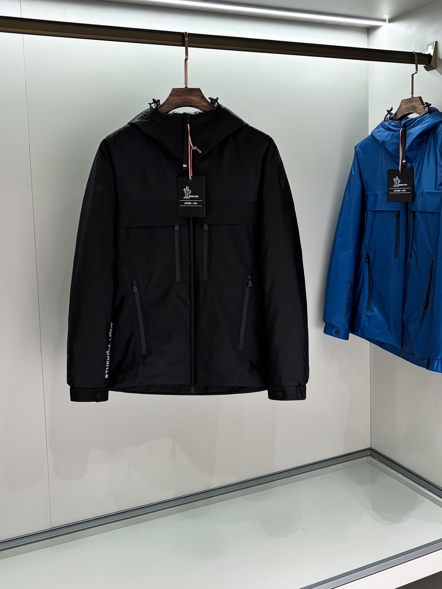 Moncler Male Down Jacket Black Hooded M-l