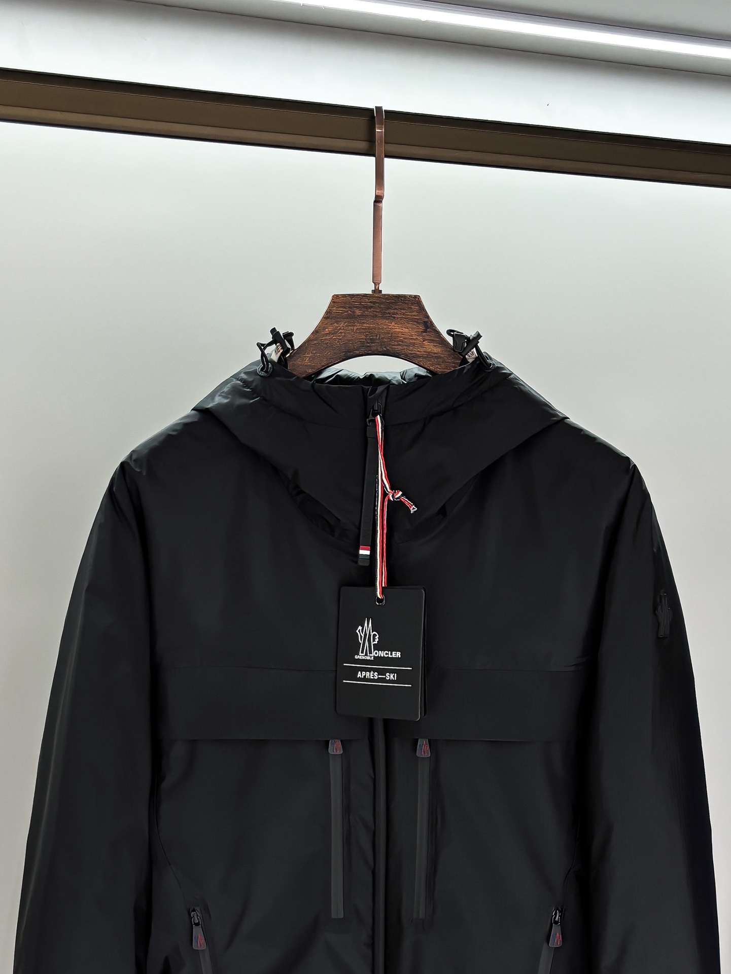 Moncler Male Down Jacket Black Hooded M-l