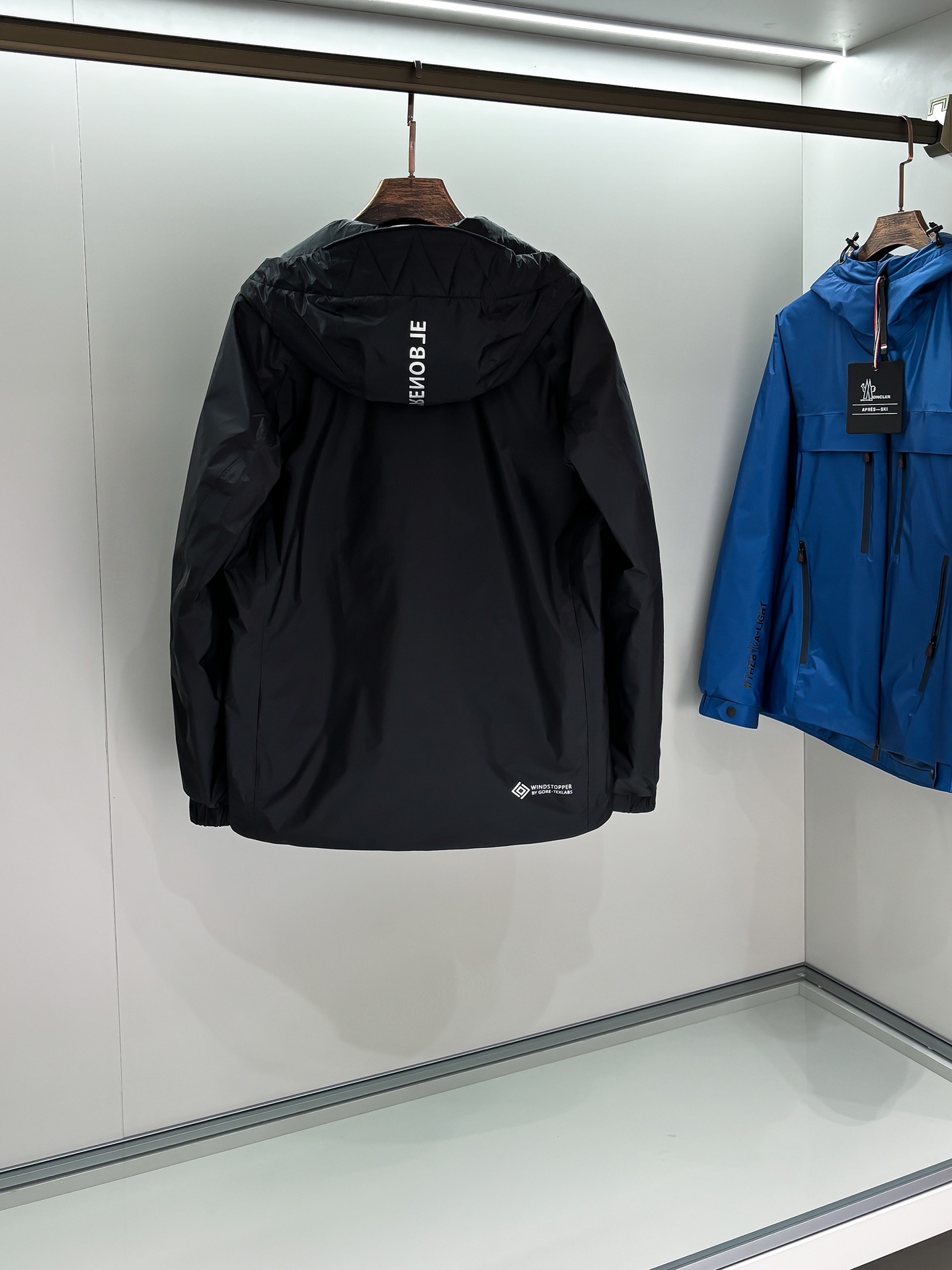 Moncler Male Down Jacket Black Hooded M-l