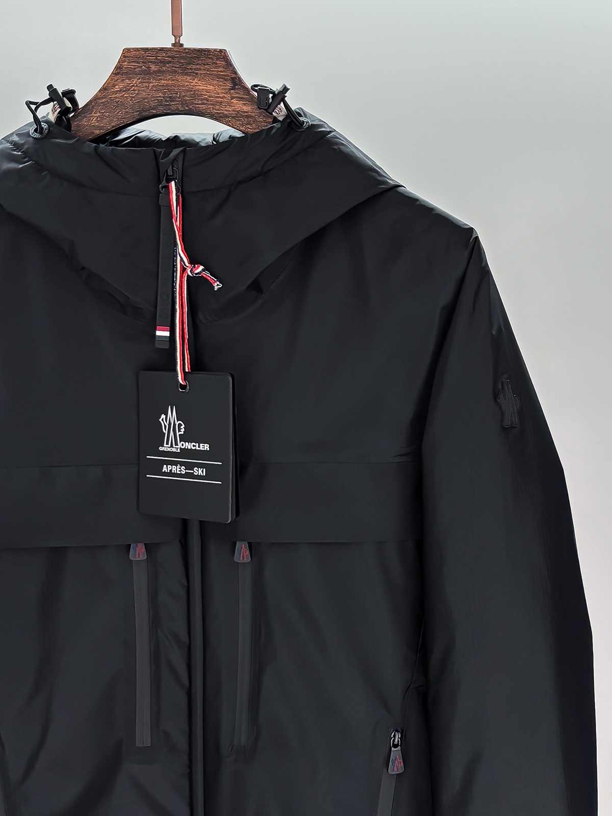Moncler Male Down Jacket Black Hooded M-l