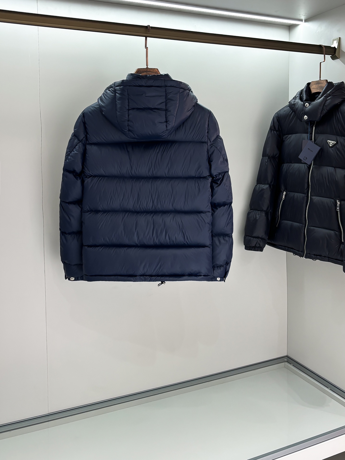 Prada Male Down Jacket Goose Down Black Hooded S-m-l-xl-xxl