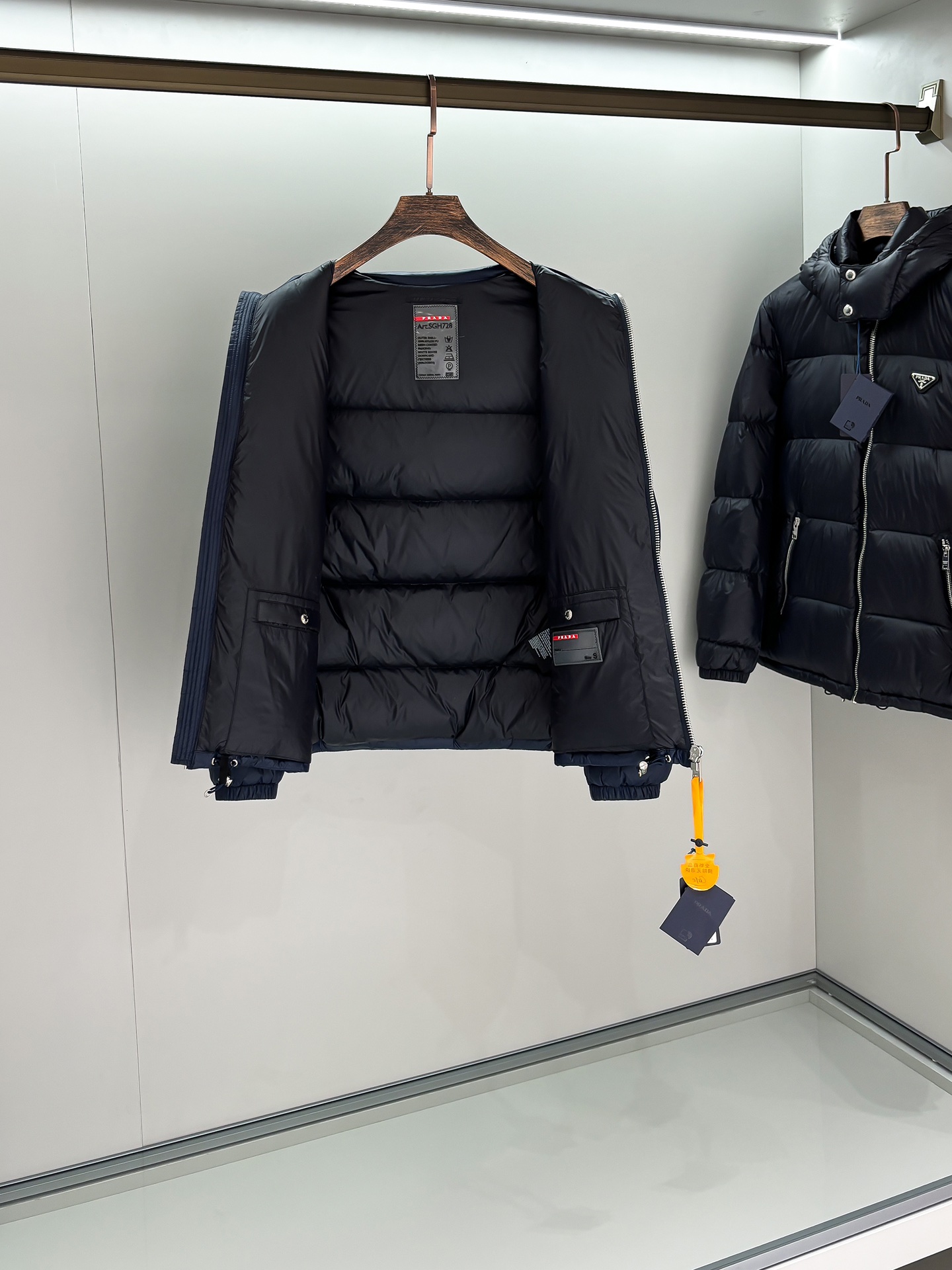 Prada Male Down Jacket Goose Down Black Hooded S-m-l-xl-xxl