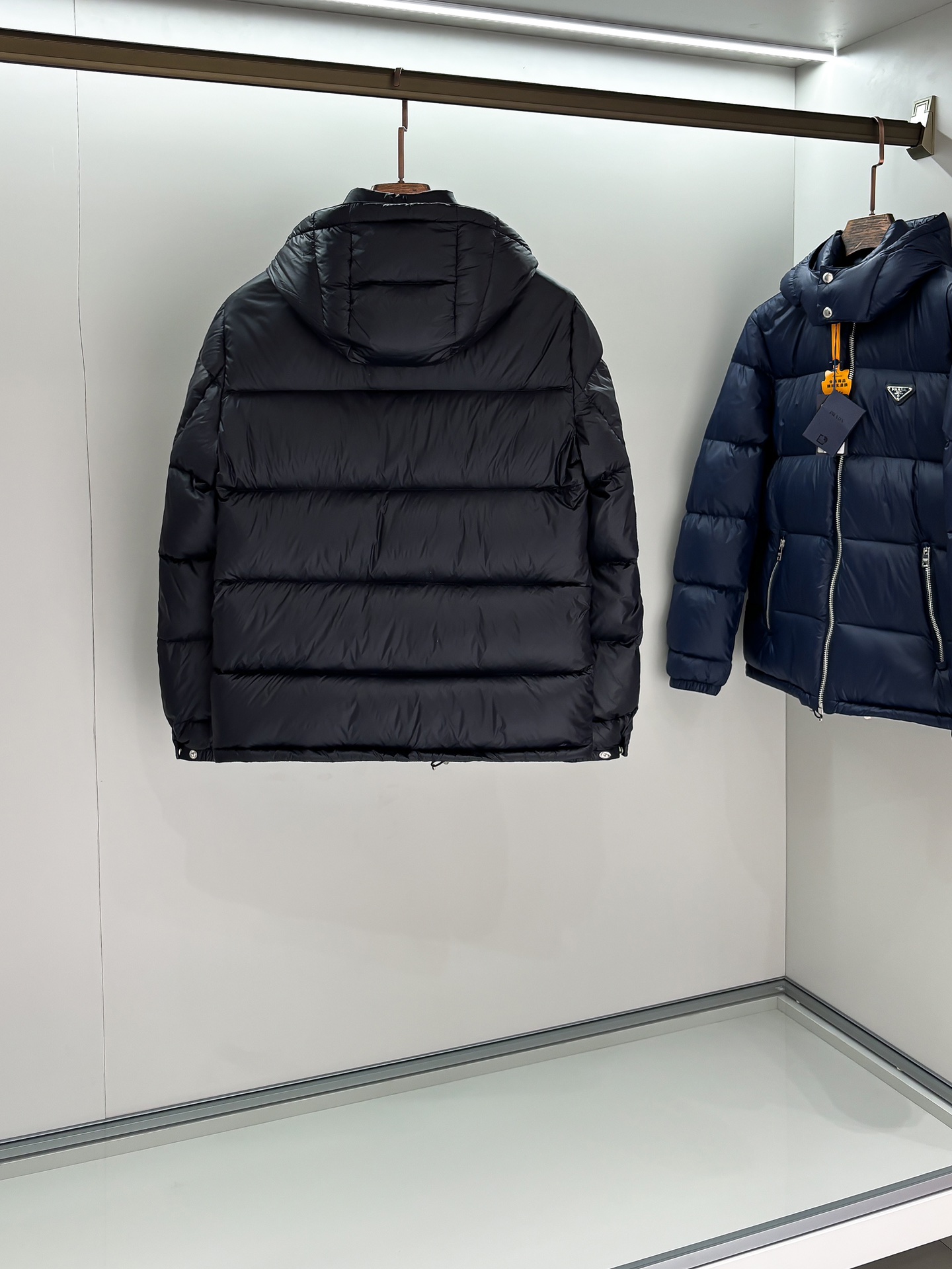 Prada Male Down Jacket Goose Down Black Hooded S-m-l-xl-xxl