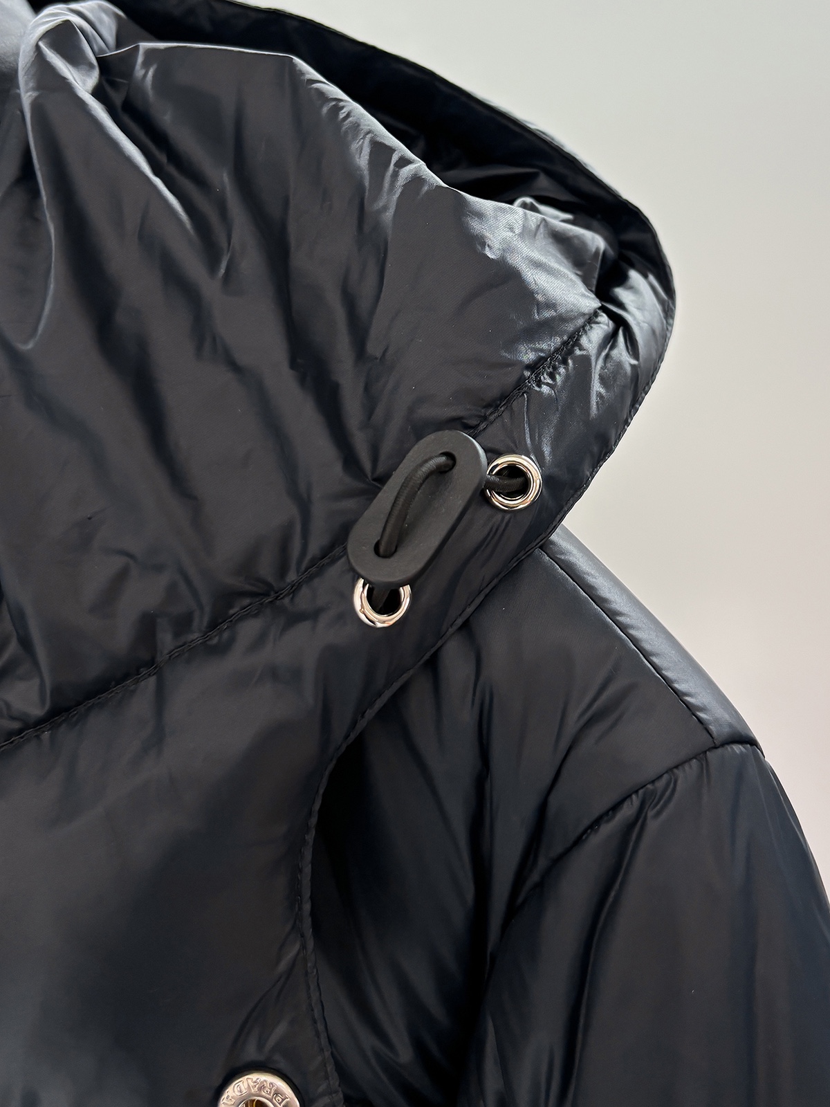 Prada Male Down Jacket Goose Down Black Hooded S-m-l-xl-xxl