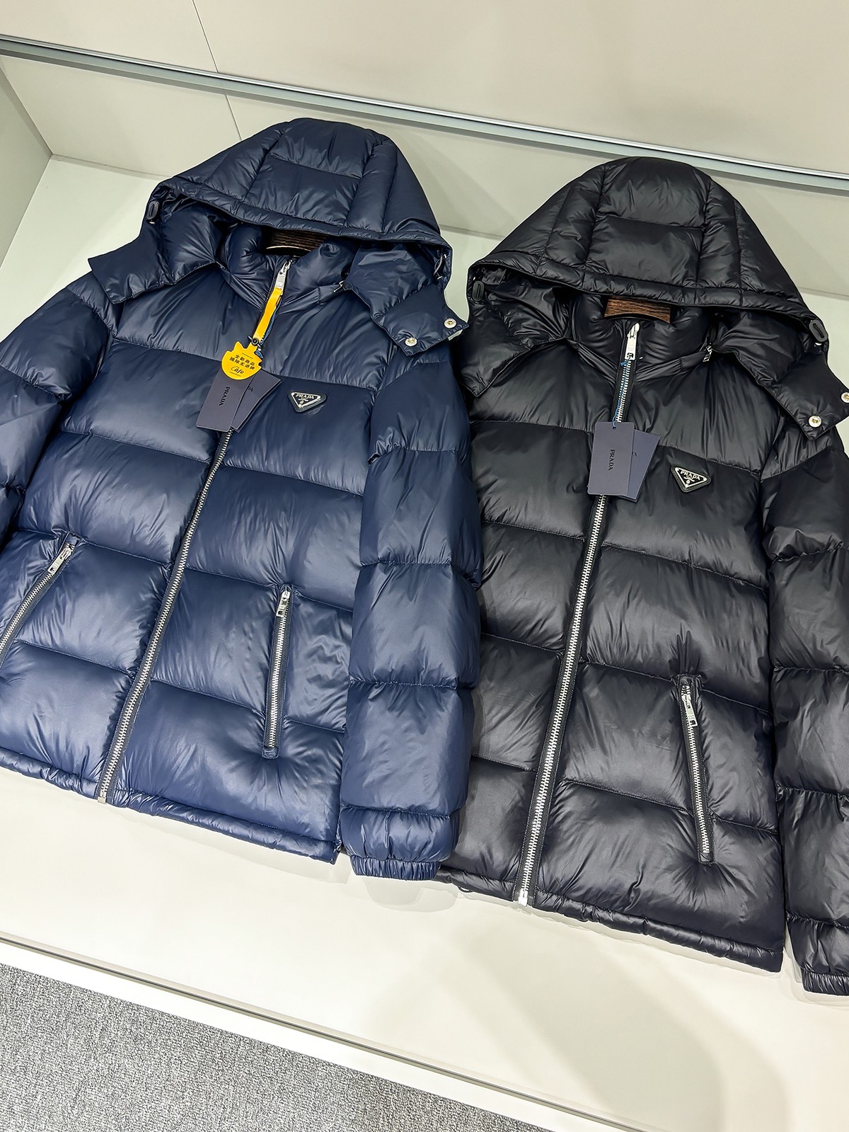 Prada Male Down Jacket Goose Down Black Hooded S-m-l-xl-xxl