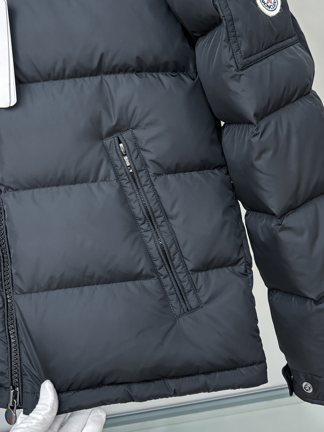 Moncler Couple Down Jacket White Duck Down Black Hooded M-l