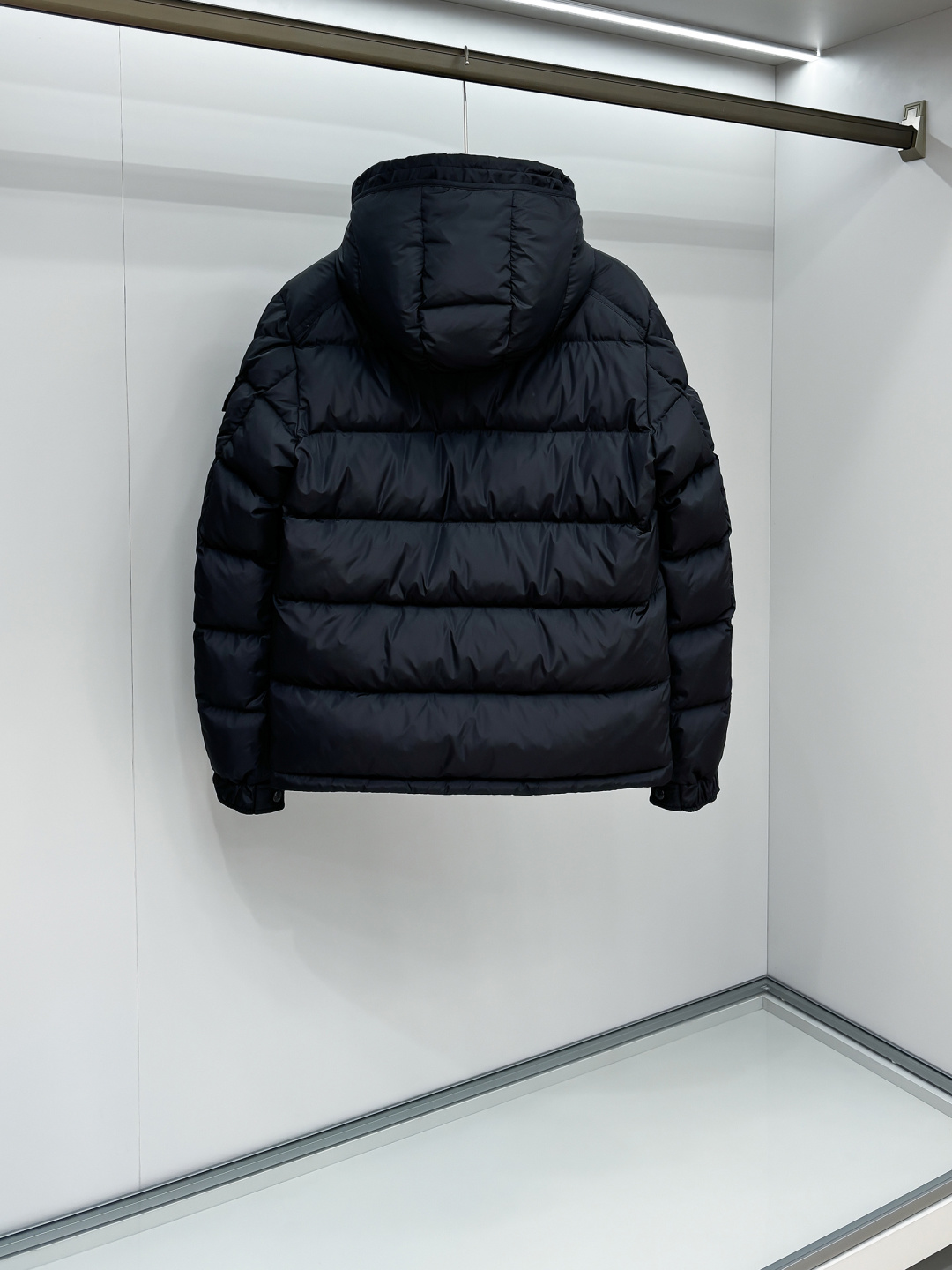 Moncler Couple Down Jacket White Duck Down Black Hooded M-l