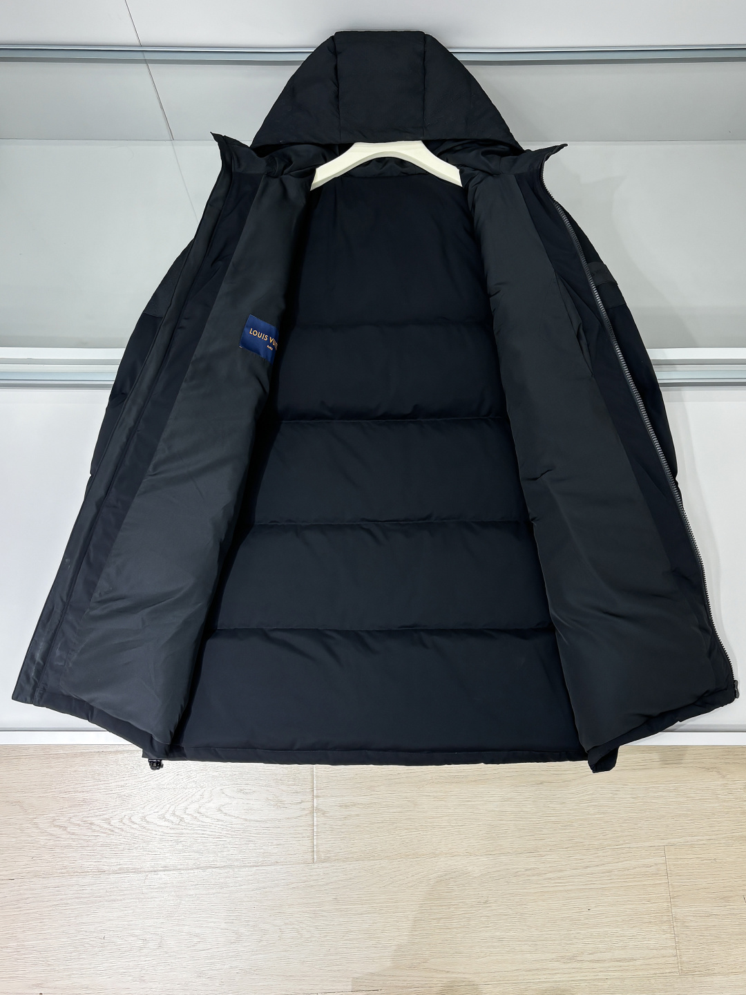 Louis Vuitton Male Down Jacket Goose Down Blue Hooded L