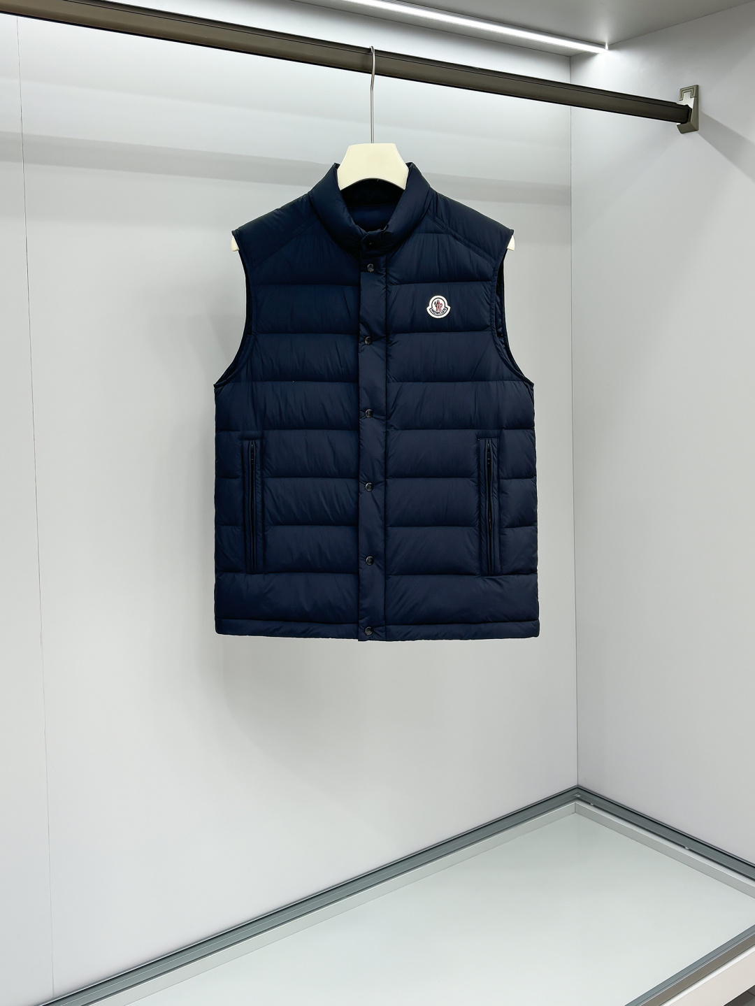 Moncler Male Down Vest White Duck Down Blue M