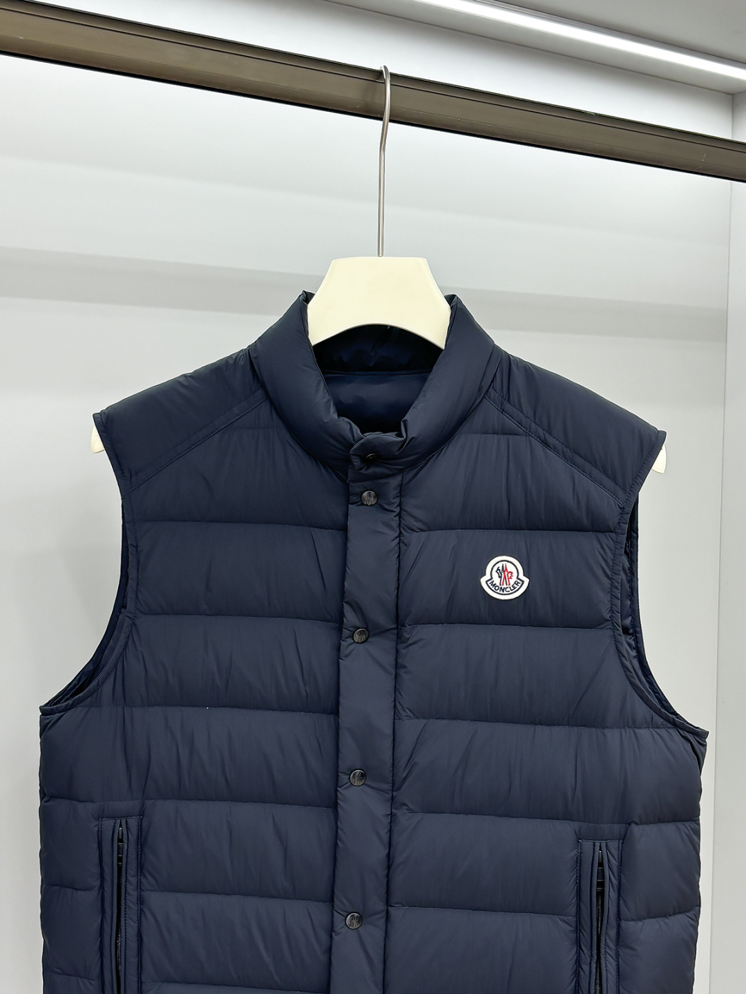 Moncler Male Down Vest White Duck Down Blue M