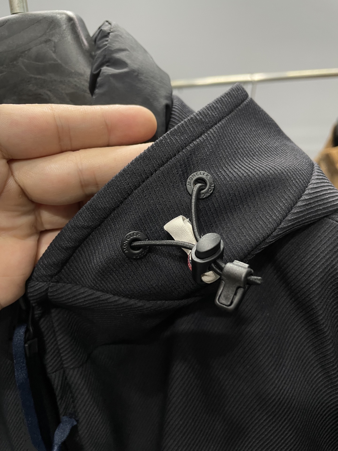 Moncler Male Down Jacket White Duck Down Black Hooded M